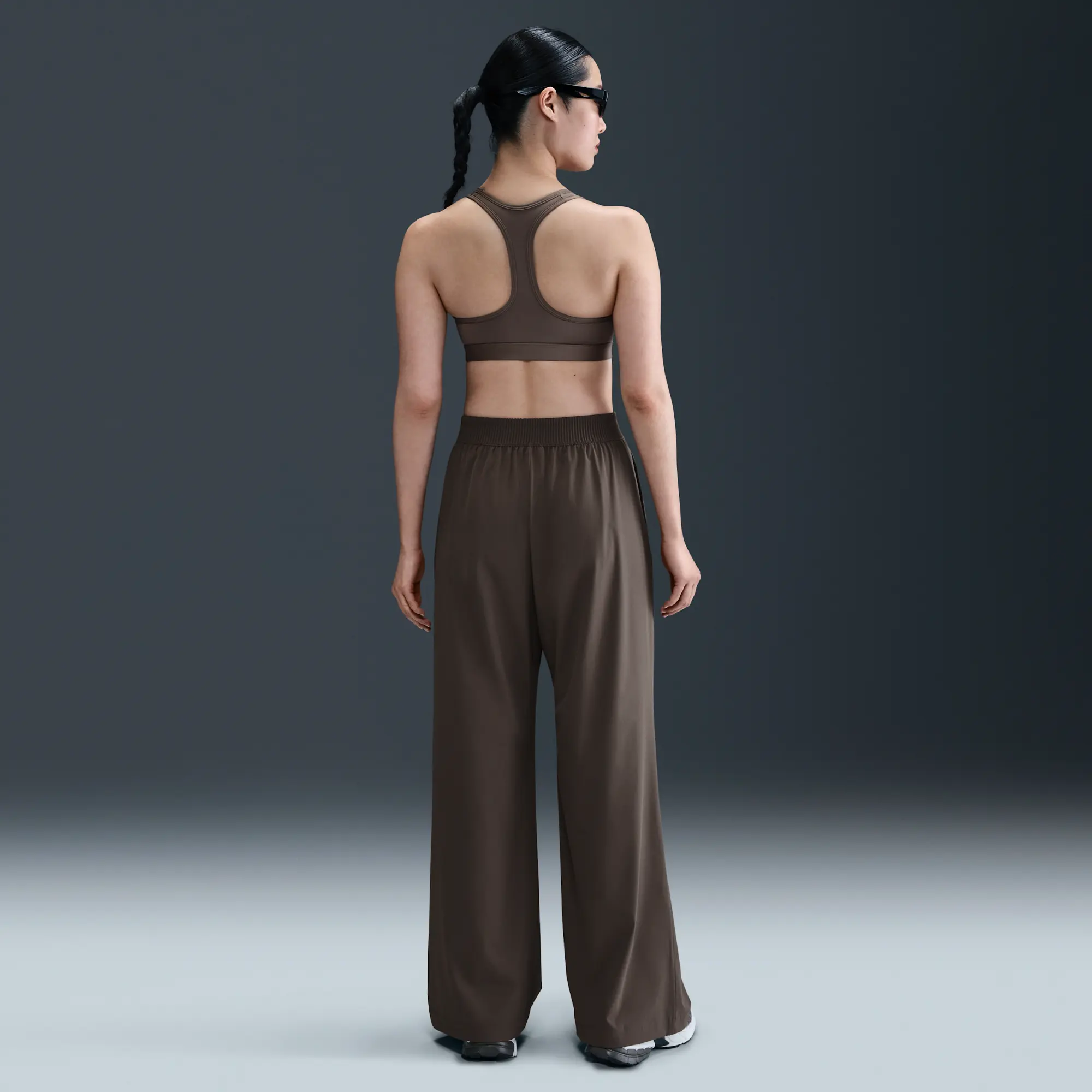 Nike 24.7 PerfectStretch Women's Dri-FIT High-Waisted Loose Wide-Leg Trousers - Brown - Polyester/Elastane