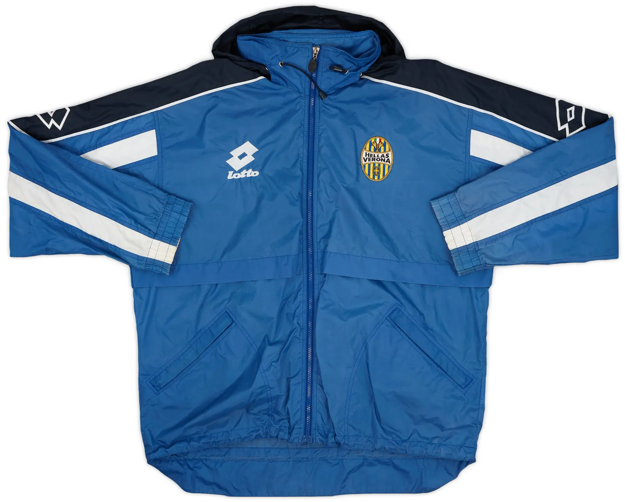 2001-02 Hellas Verona Lotto Hooded Rain Jacket - 9/10 - (L)