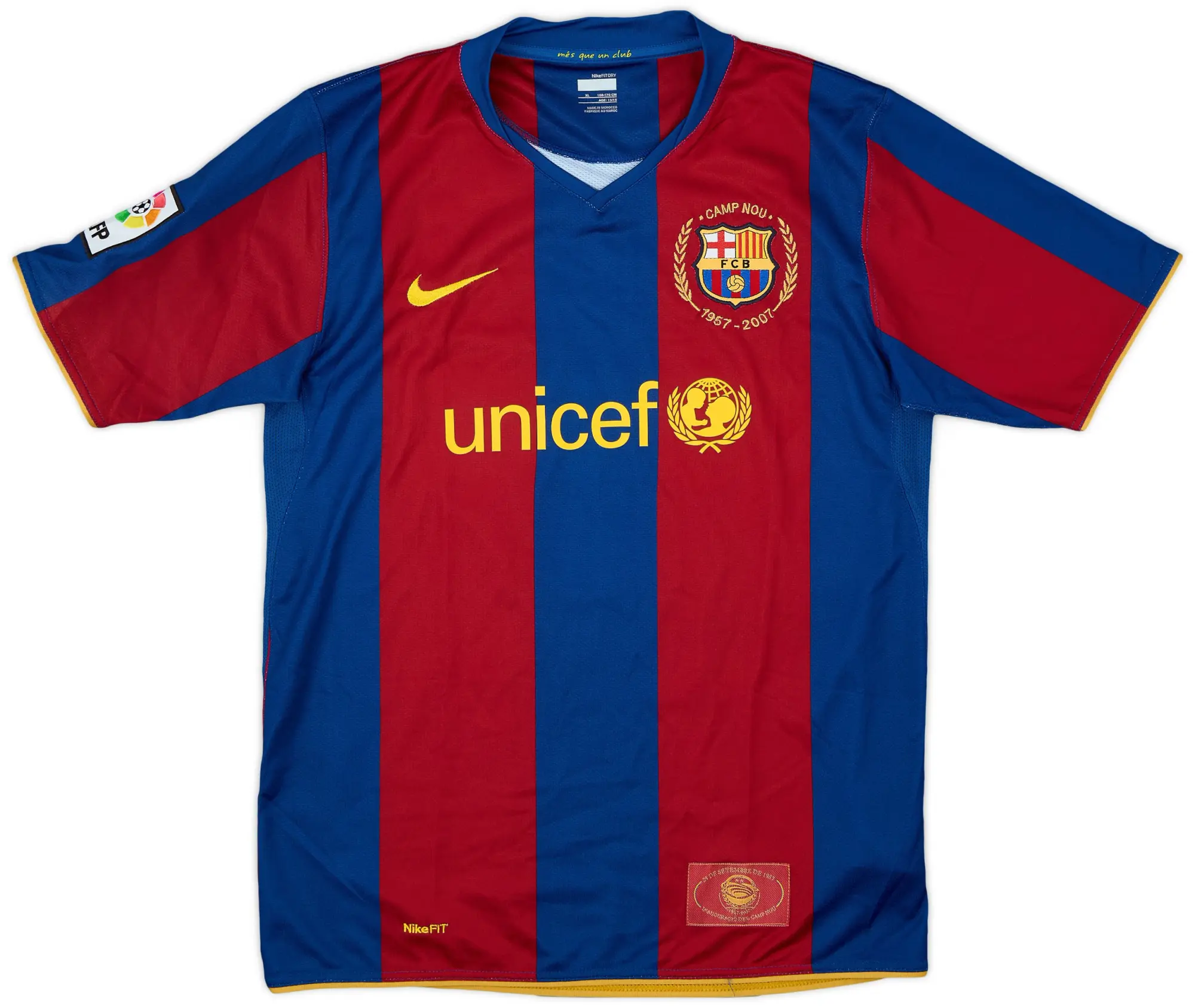 Nike 2007-08 Barcelona Home Shirt - 9/10 - (XL.Boys)