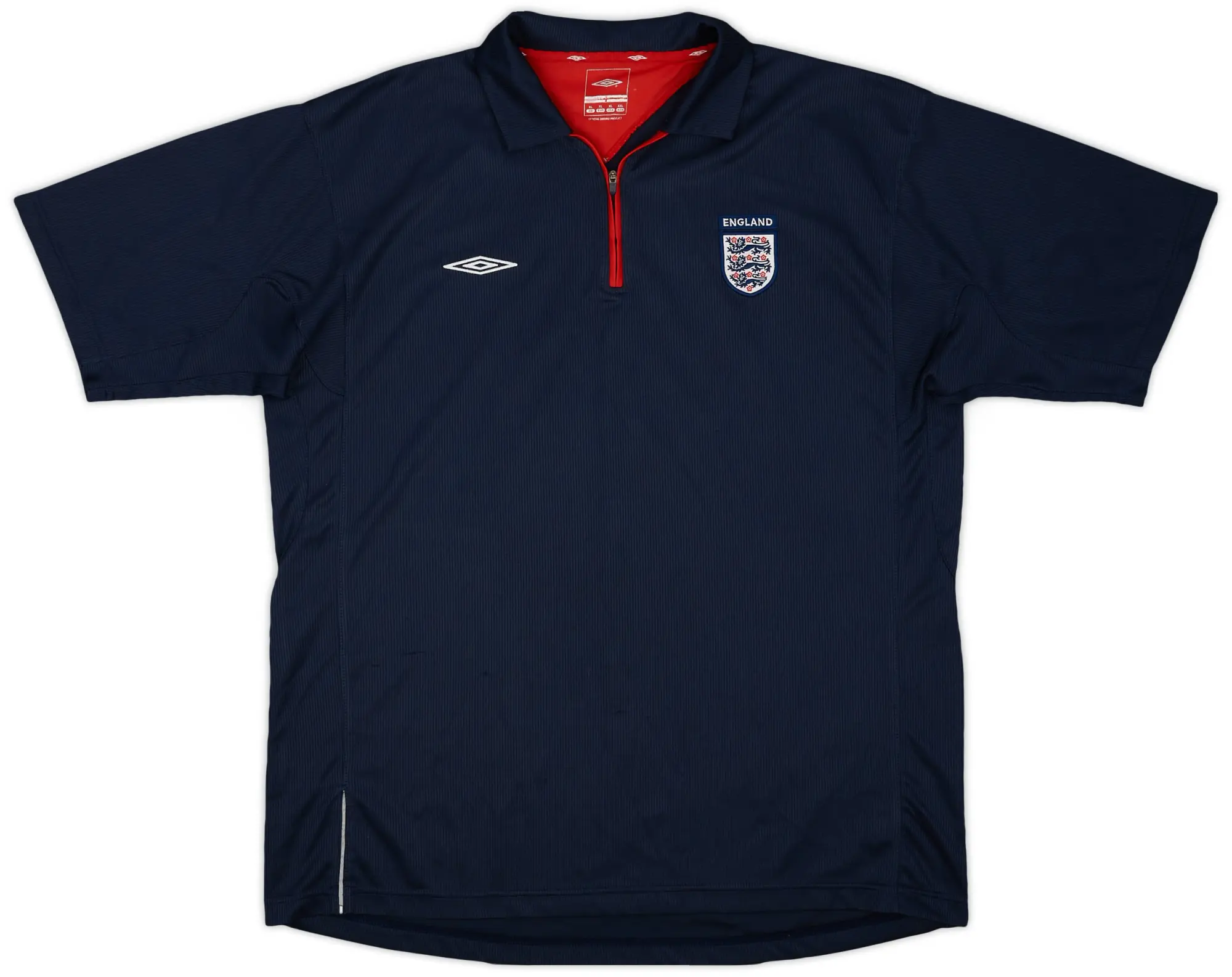 2004-05 England Umbro 1/4 Zip Polo Shirt - 8/10 - (XL)