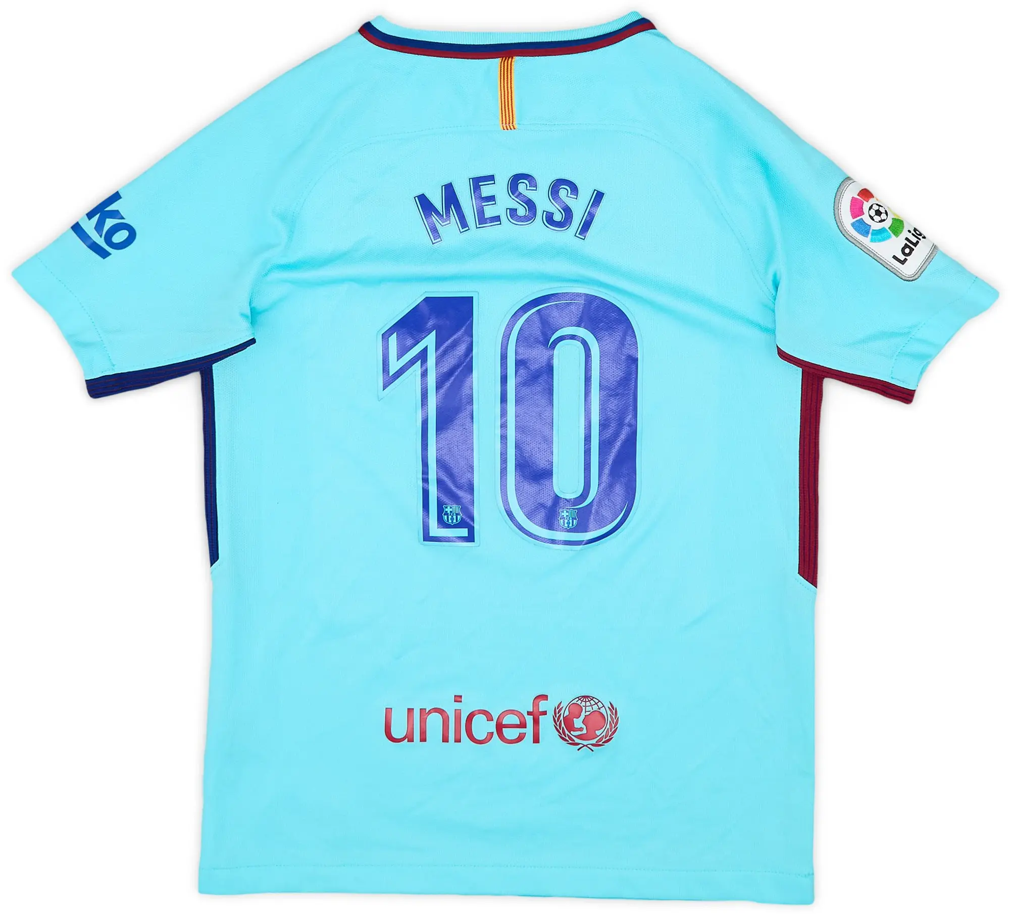 Nike 2017-18 Barcelona Away Shirt Messi #10 - 8/10 - (M.Boys)