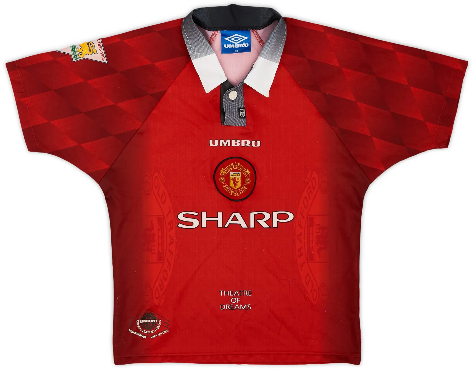 Umbro 1996-98 Manchester United Home Shirt - 8/10 - (L.Boys)