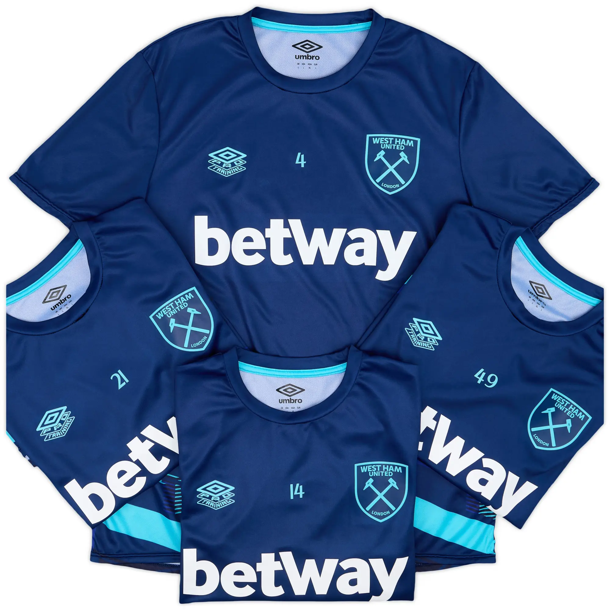 Umbro 2023-24 West Ham Player Issue Pre-Match Shirt - As New - (M)