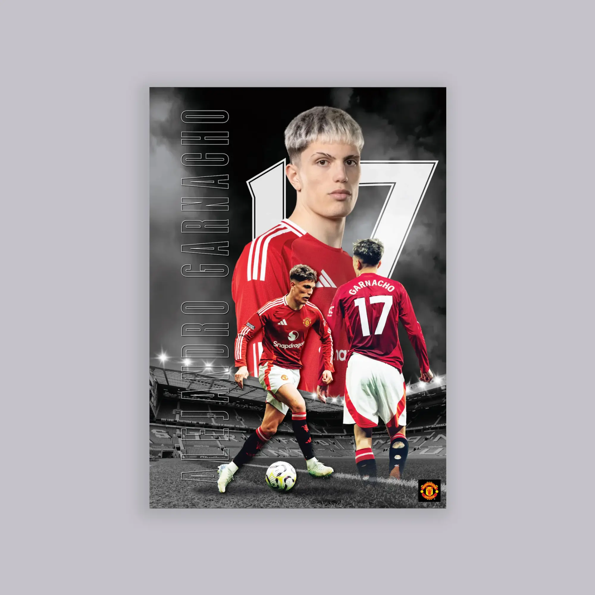 WUNDUR Manchester United Garnacho Core Photo A2 Poster Black