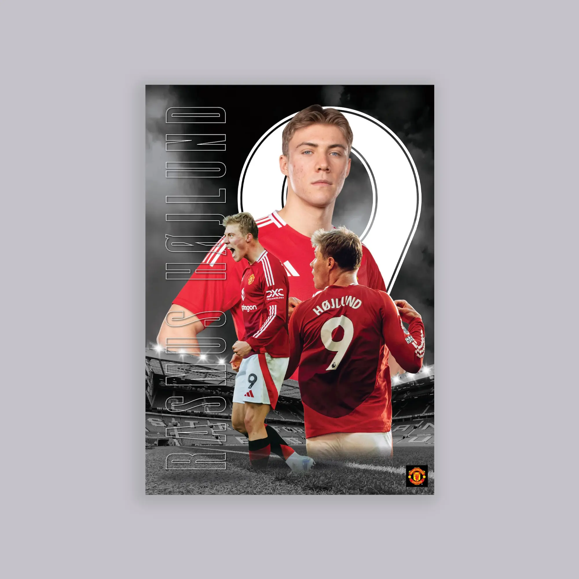 WUNDUR Manchester United Hojlund Core Photo A2 Poster Black