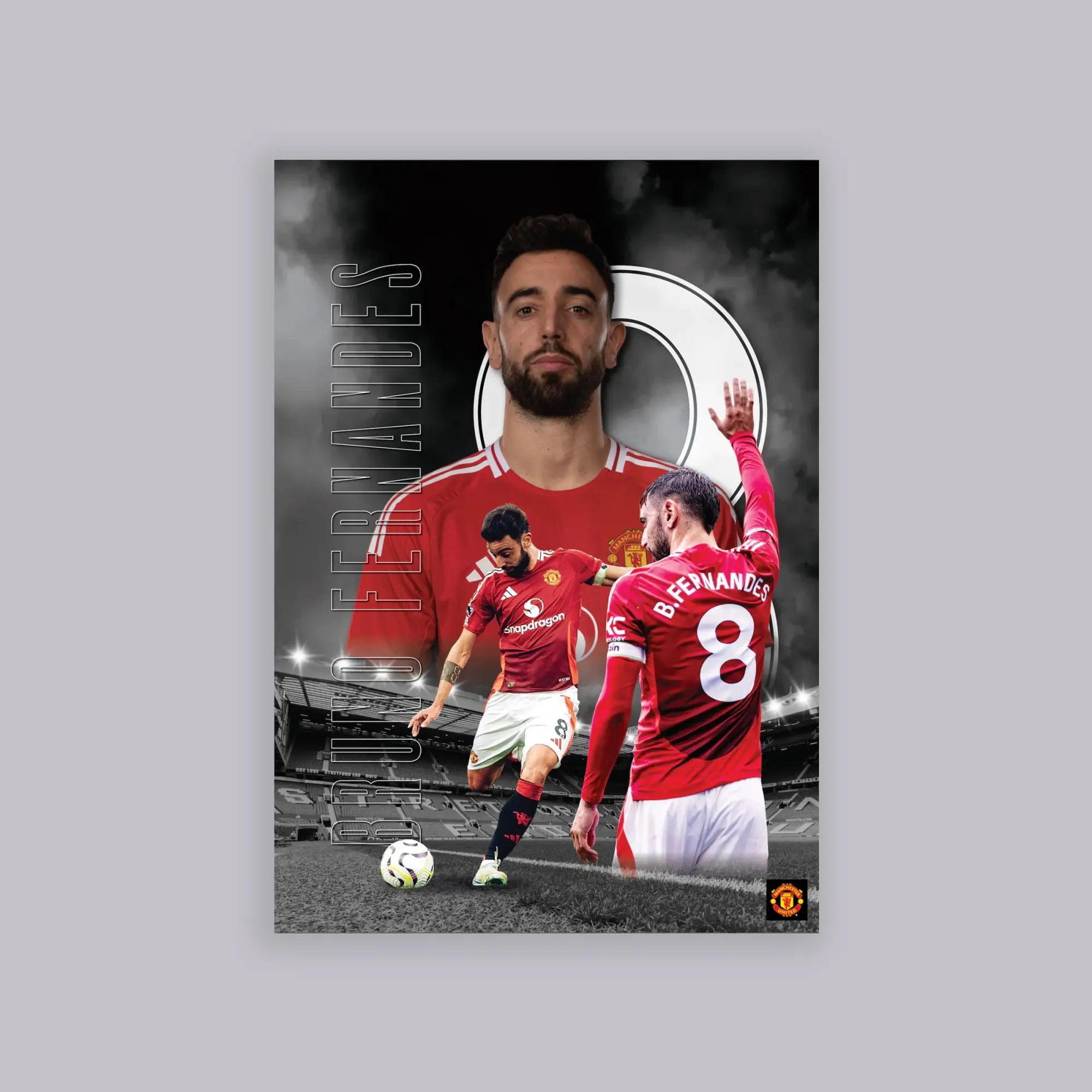 WUNDUR Manchester United Fernandes Core Photo A2 Poster Black