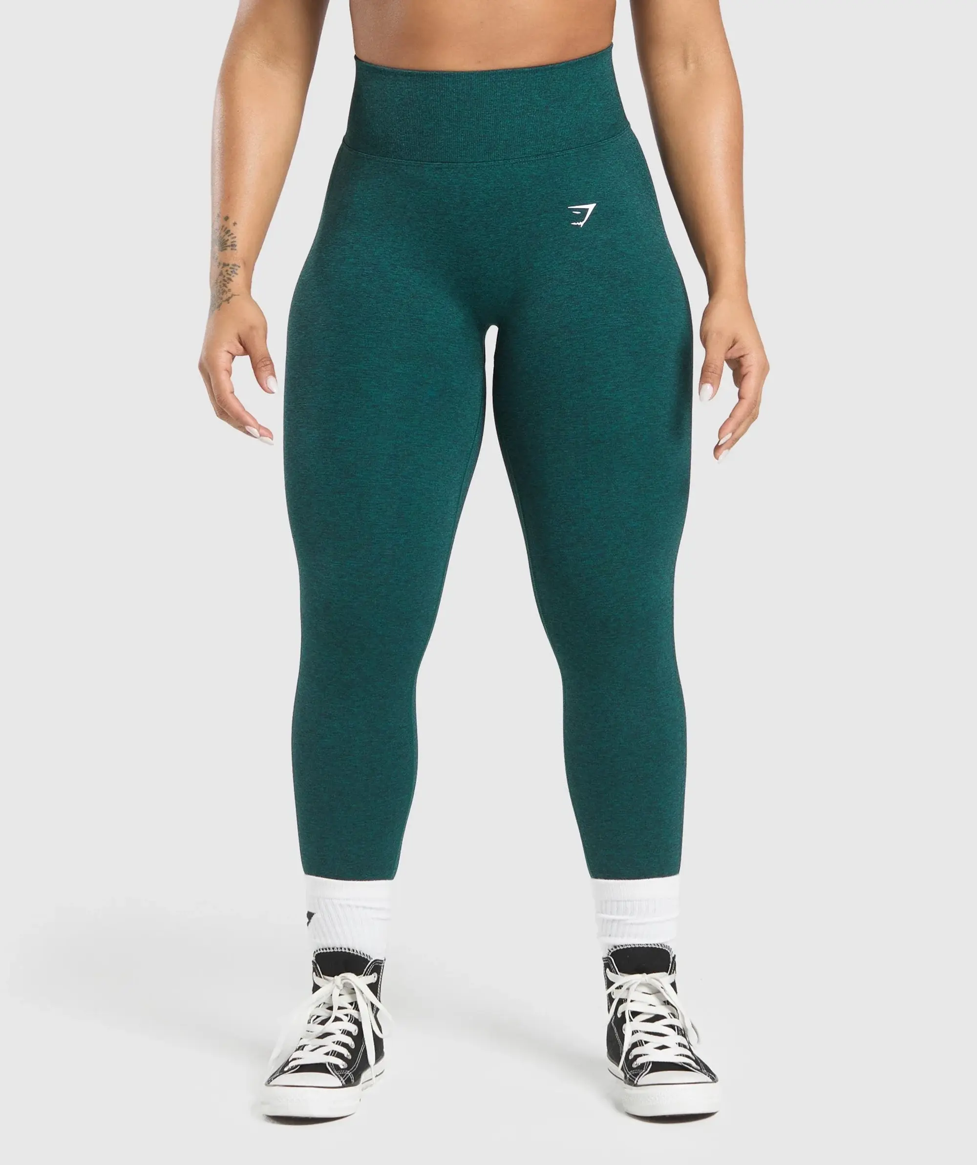 Gymshark Lift Seamless Leggings - Functional Teal/Black Marl