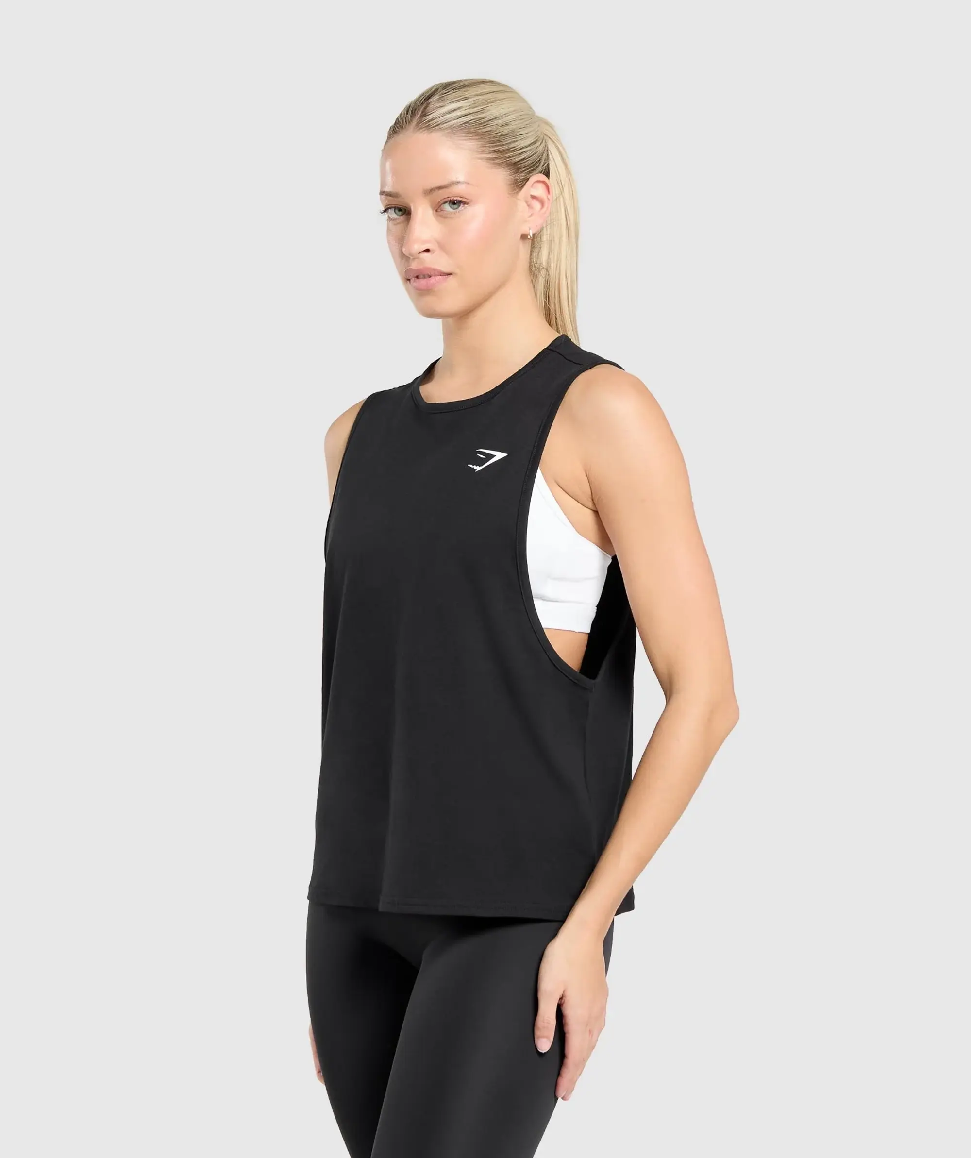 Gymshark Training Regular Length Drop Arm Tank - Black