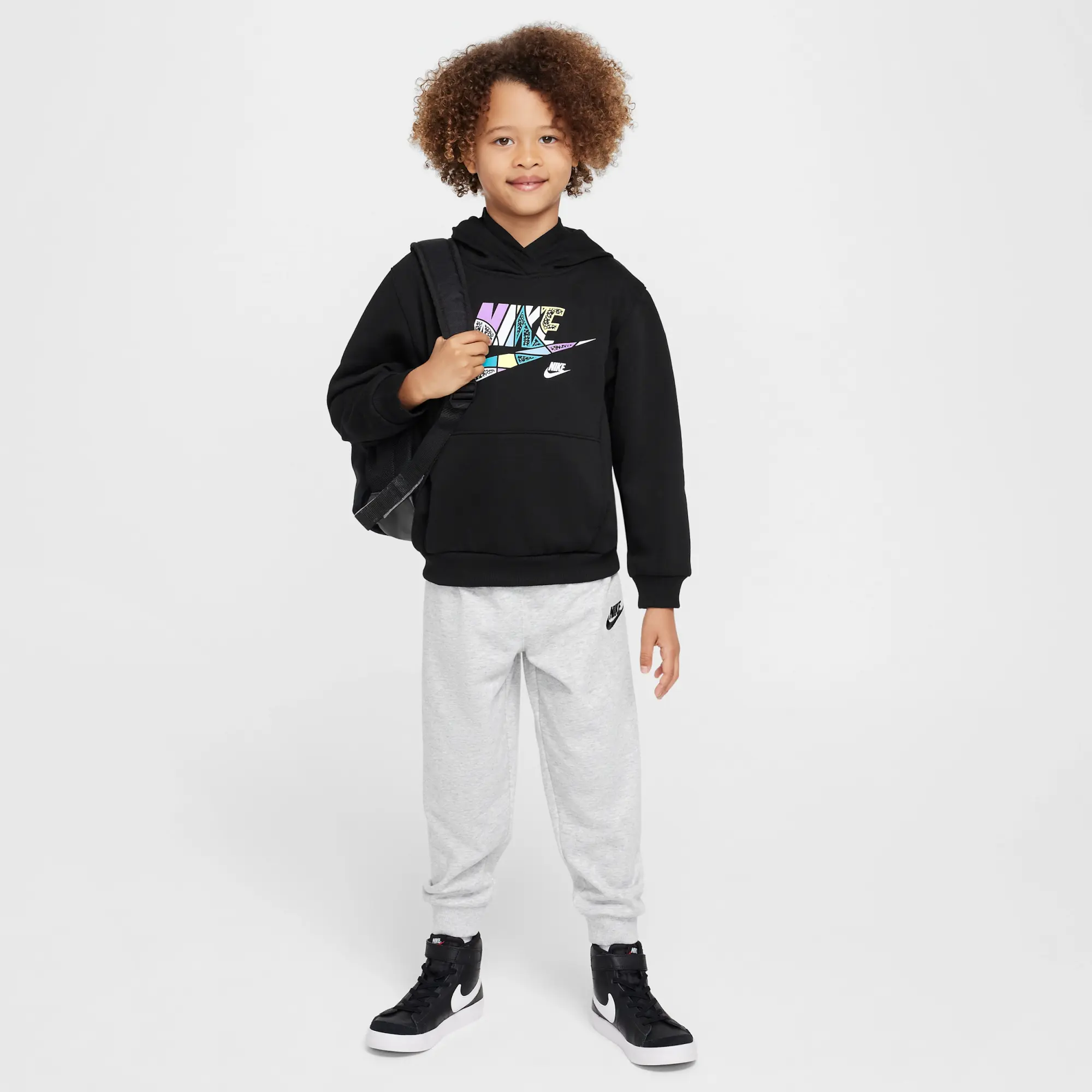 Nike Sportswear 'Outside the Lines' Younger Kids' 2-Piece French Terry Trousers Set - Black - Cotton