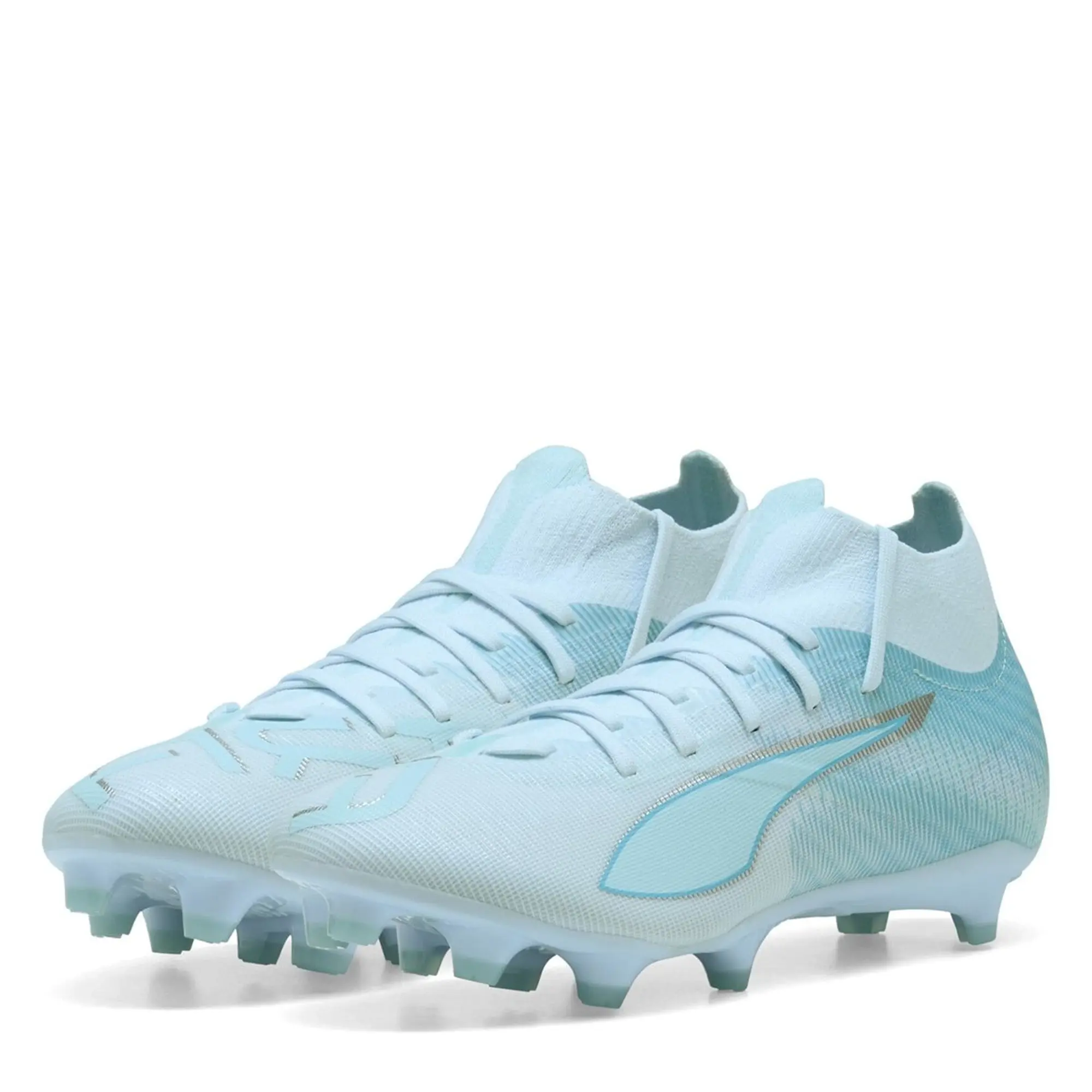 PUMA Ultra 5 Match+ Light Up FG/AG Football Boots Women, Icy Blue/Light Aqua