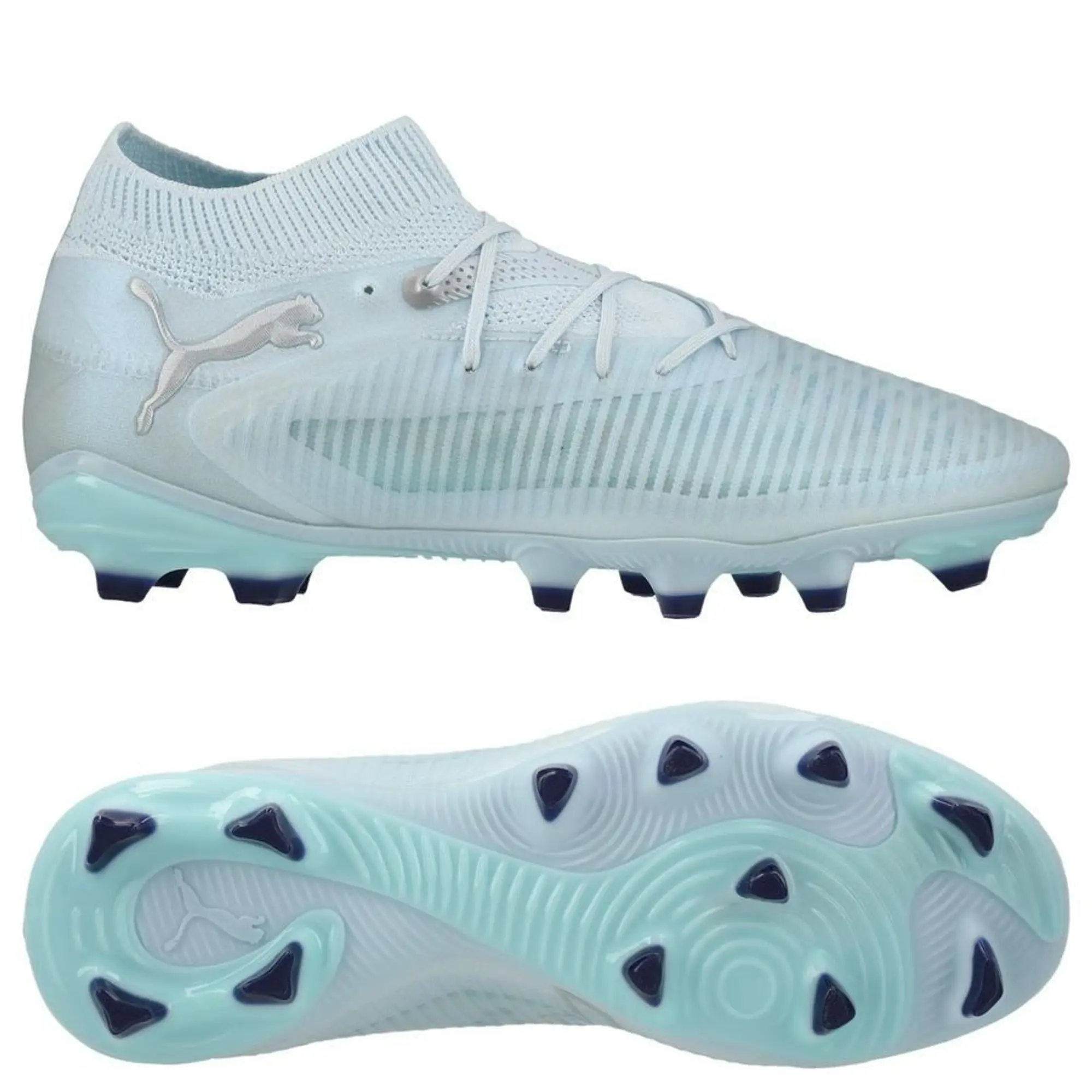 PUMA Future 8 Pro Light Up FG/AG Football Boots Women, Icy Blue/Light Aqua/White