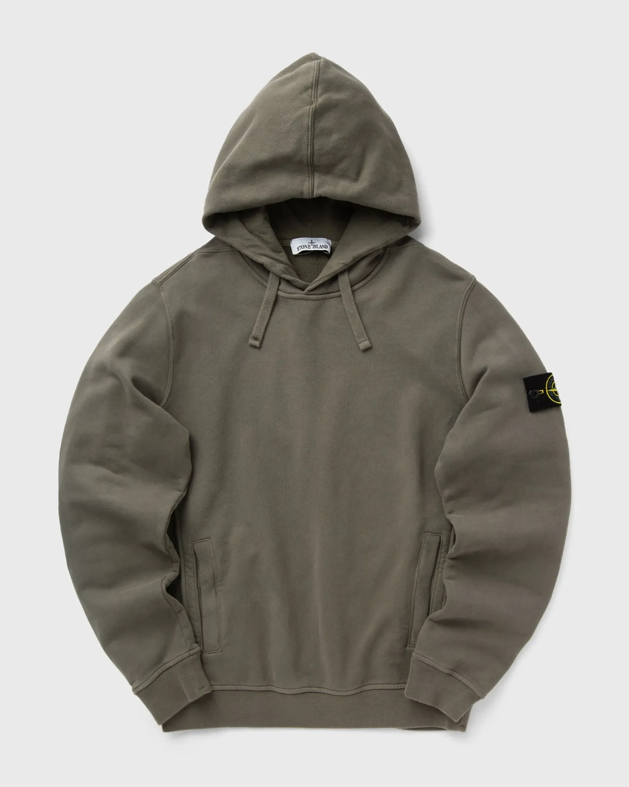 Cotton Fleece Stone Island Olive Hoodie Stone Island 64220 Brushed 
