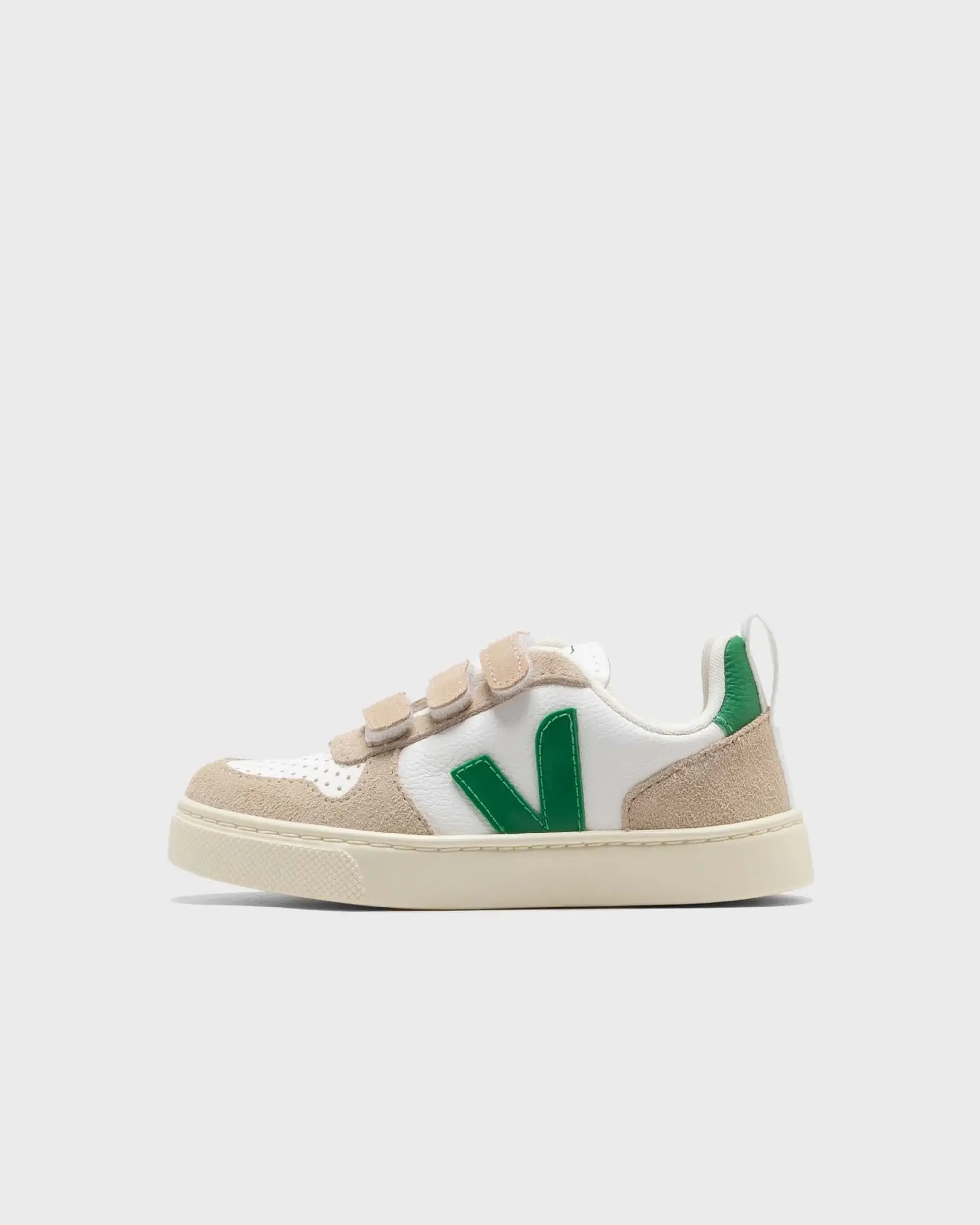 Veja Small V-10 CHROMEFREE LEATHER EXTRA-WHITE_EMERAUDE