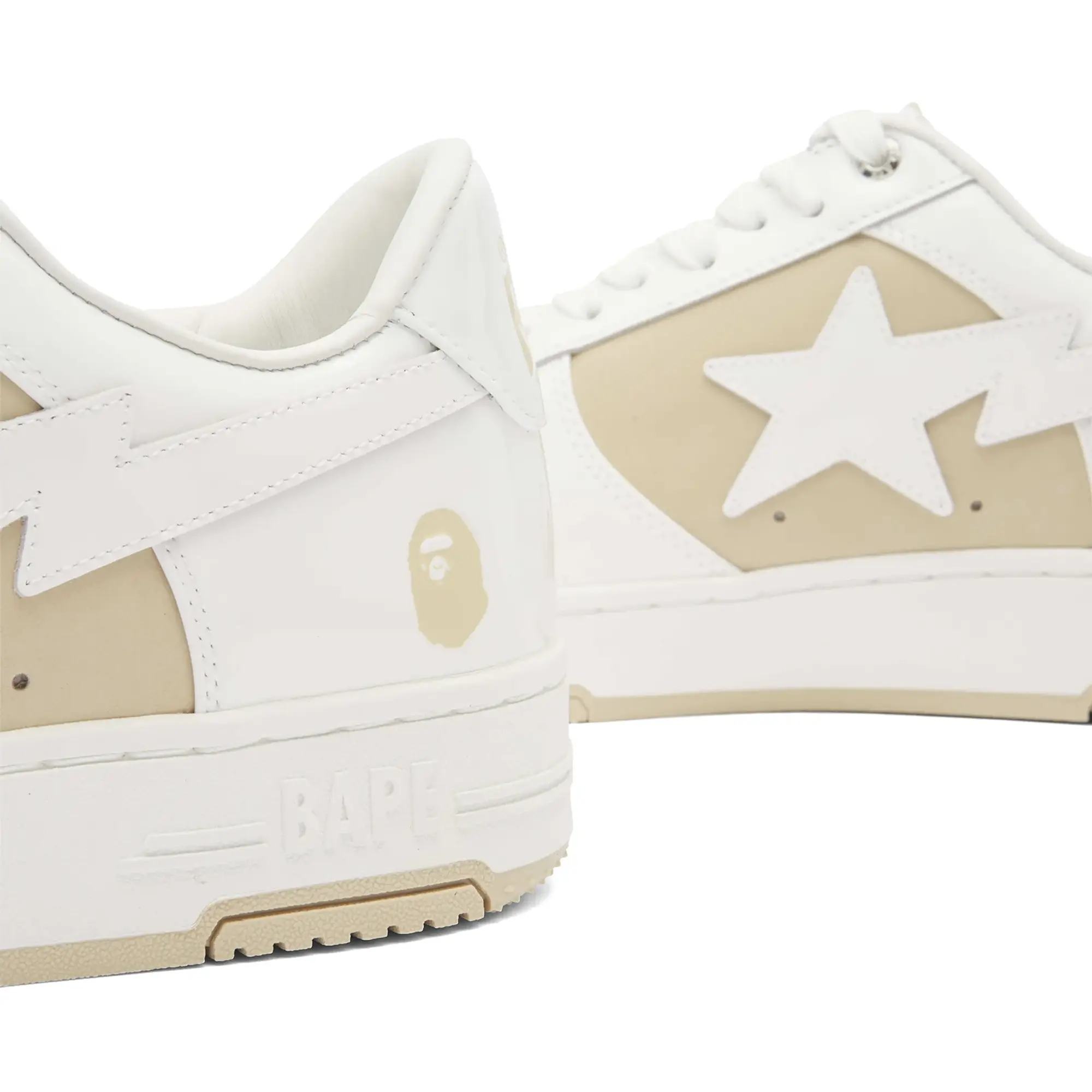 A Bathing Ape Men's Negative Bape Sta Sneaker Beige/Olive