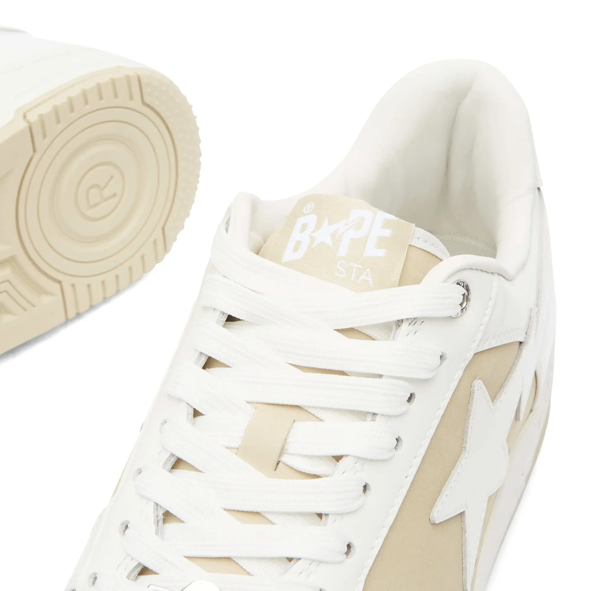 A Bathing Ape Men's Negative Bape Sta Sneaker Beige/Olive