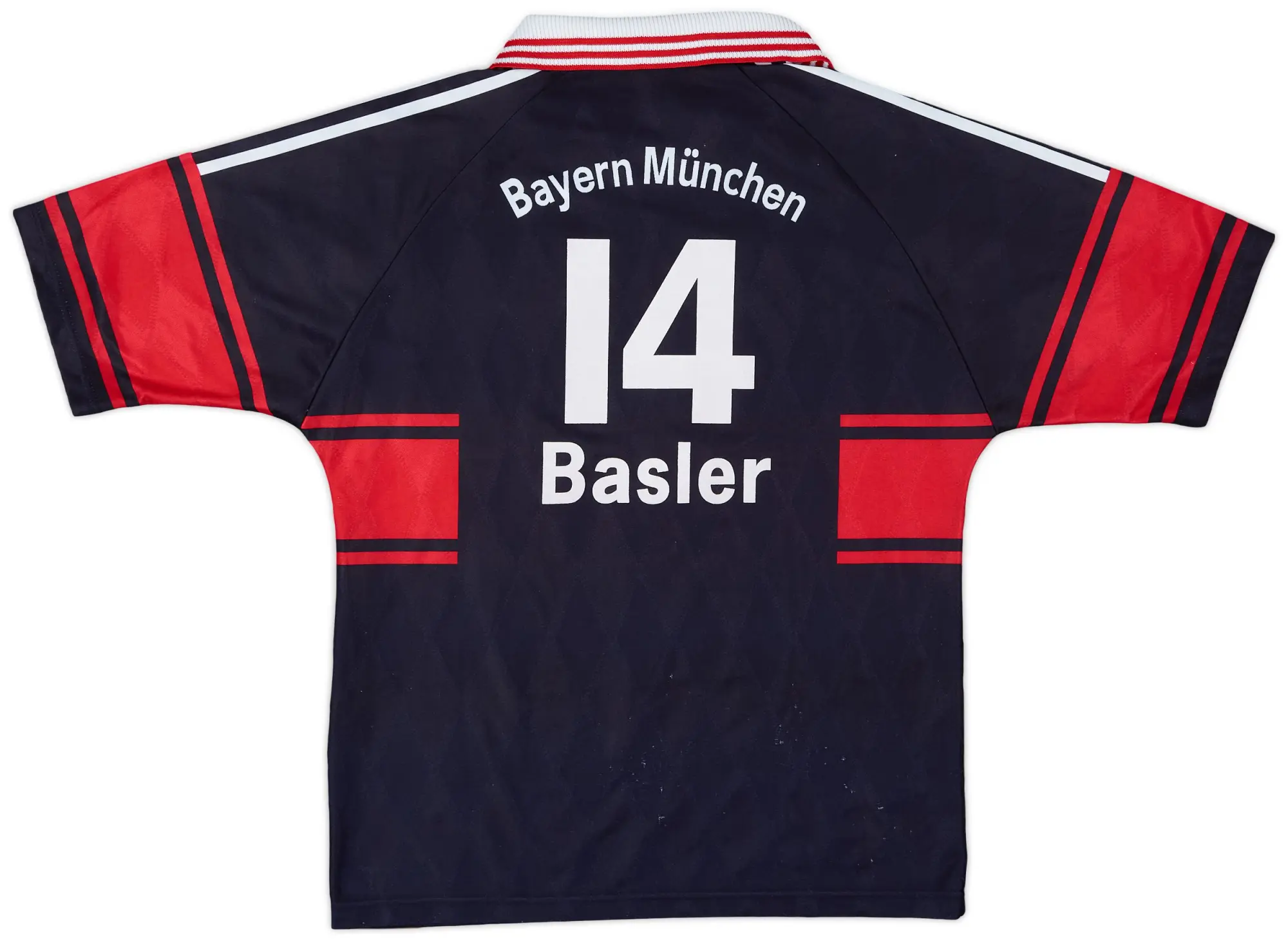 adidas 1997-99 Bayern Munich Home Shirt Basler #14 - 9/10 - (XL.Boys)