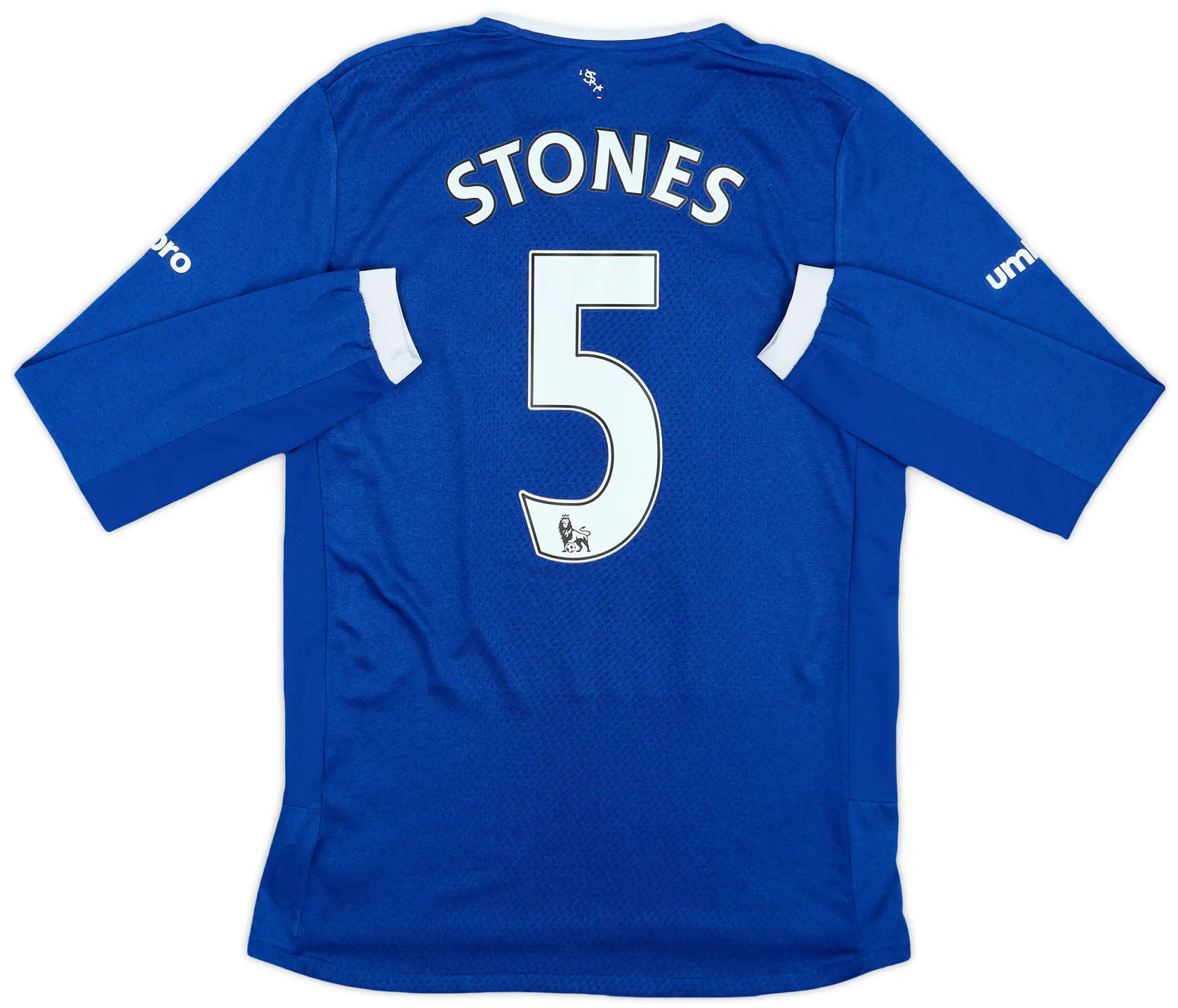 Umbro 2015-16 Everton Home L/S Shirt Stones #5 - 7/10 - (S)