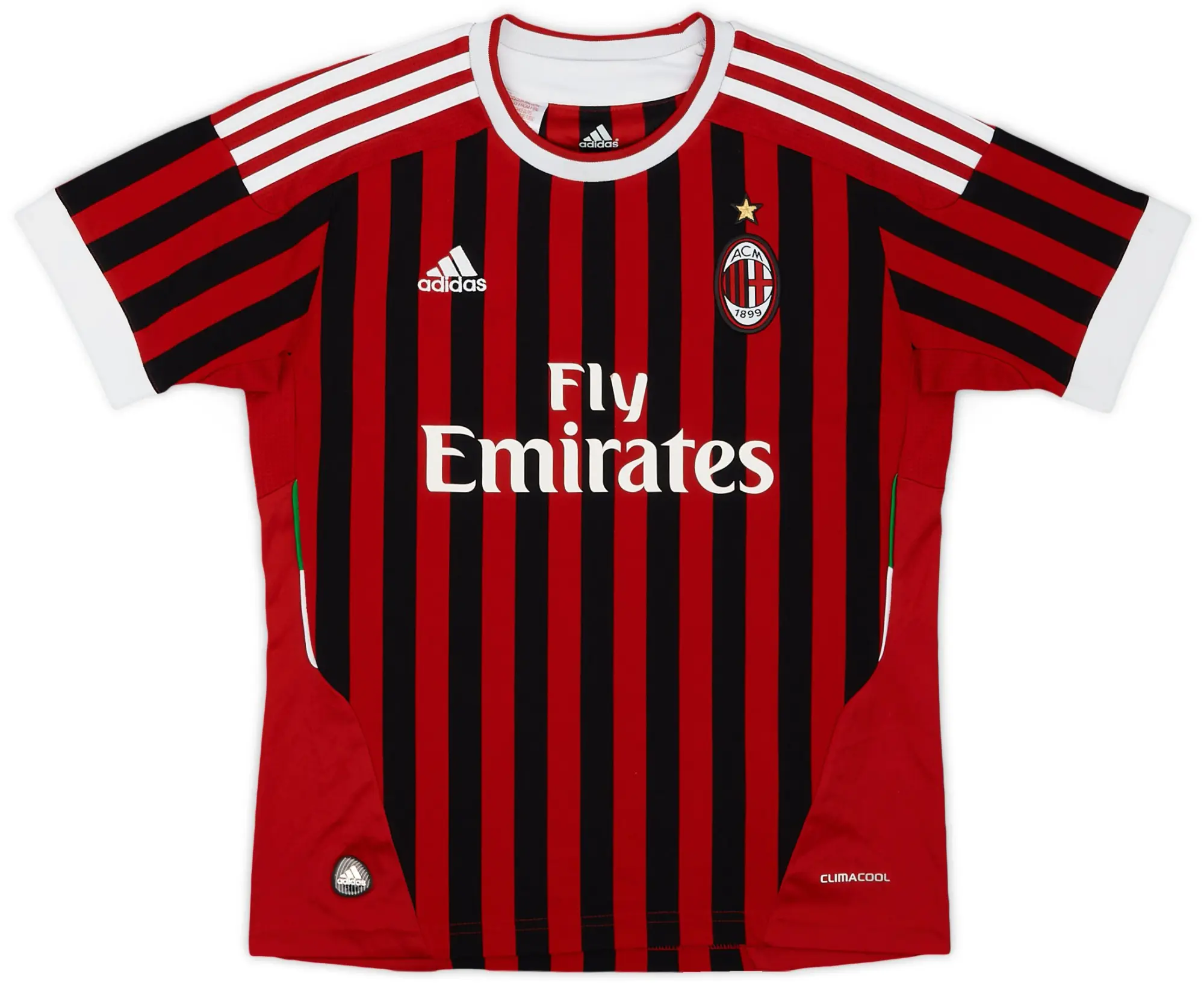 adidas 2011-12 AC Milan Home Shirt - 6/10 - (M.Boys)