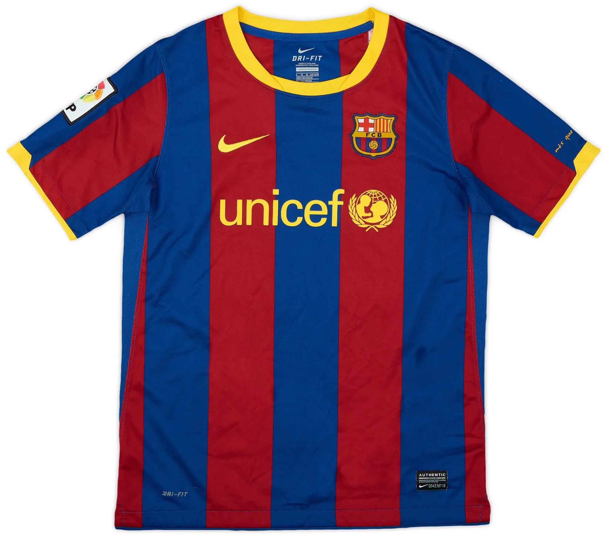 Nike 2010-11 Barcelona Home Shirt - 9/10 - (L.Boys)