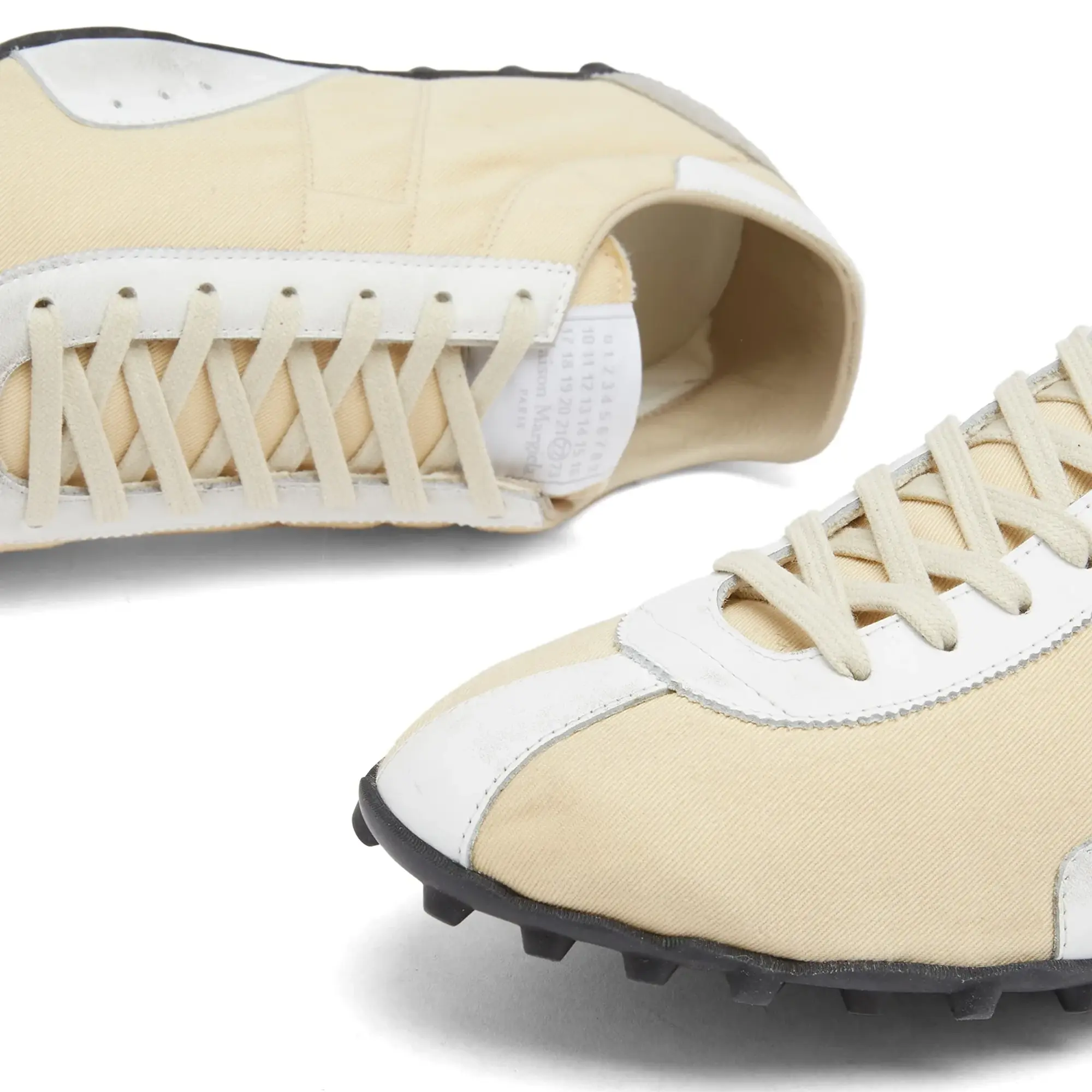 Maison Margiela Women's Sprinter Low Top Sneaker Yellow Pale/White/Antique White