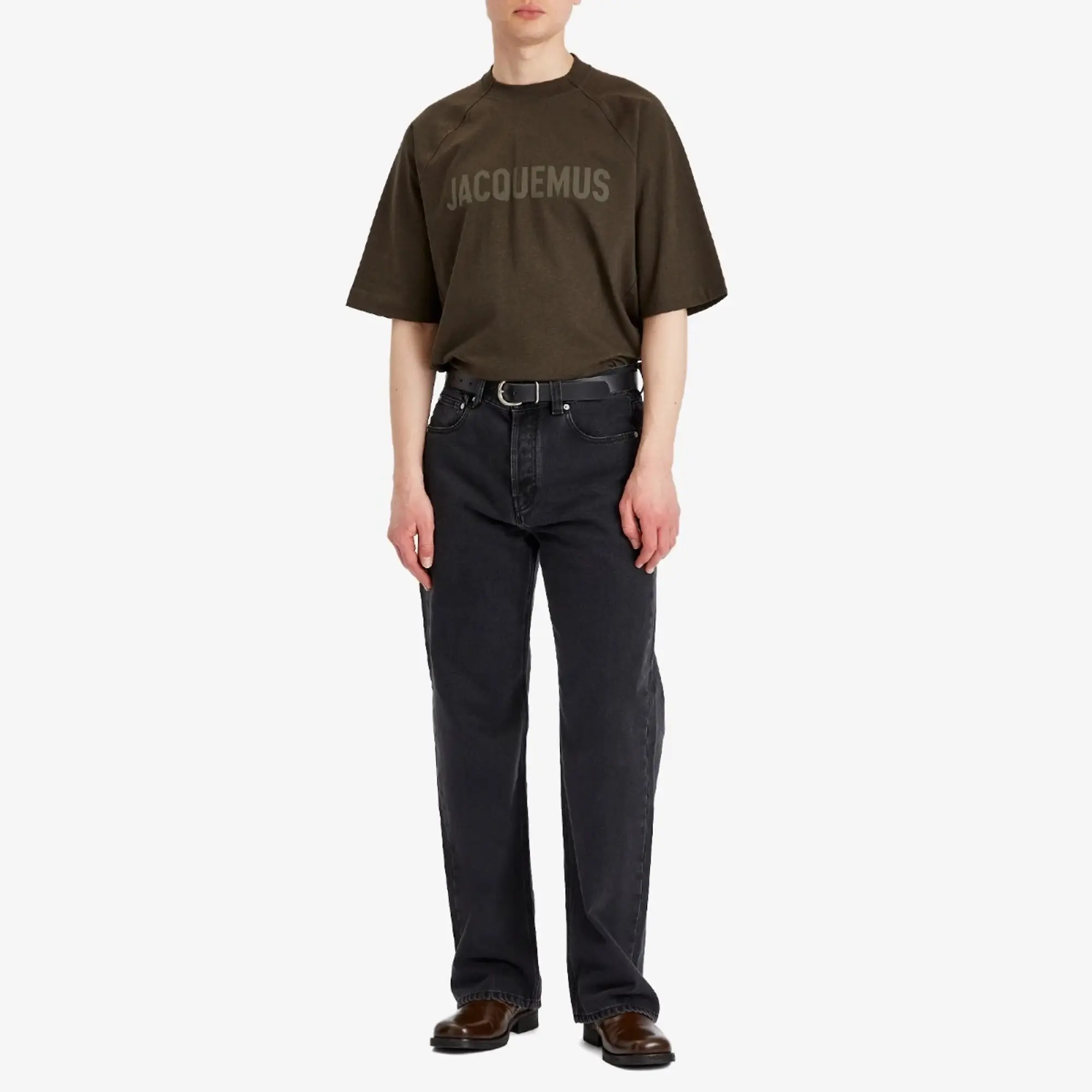Jacquemus Men's Typo Chest Logo T-Shirt Multi-Brown