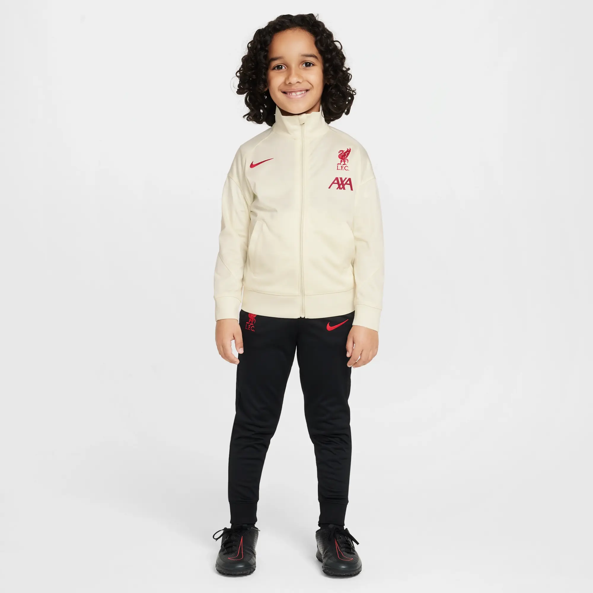 Liverpool F.C. Strike Special Edition Younger Kids' Nike Dri-FIT Football Knit Tracksuit - White - Polyester