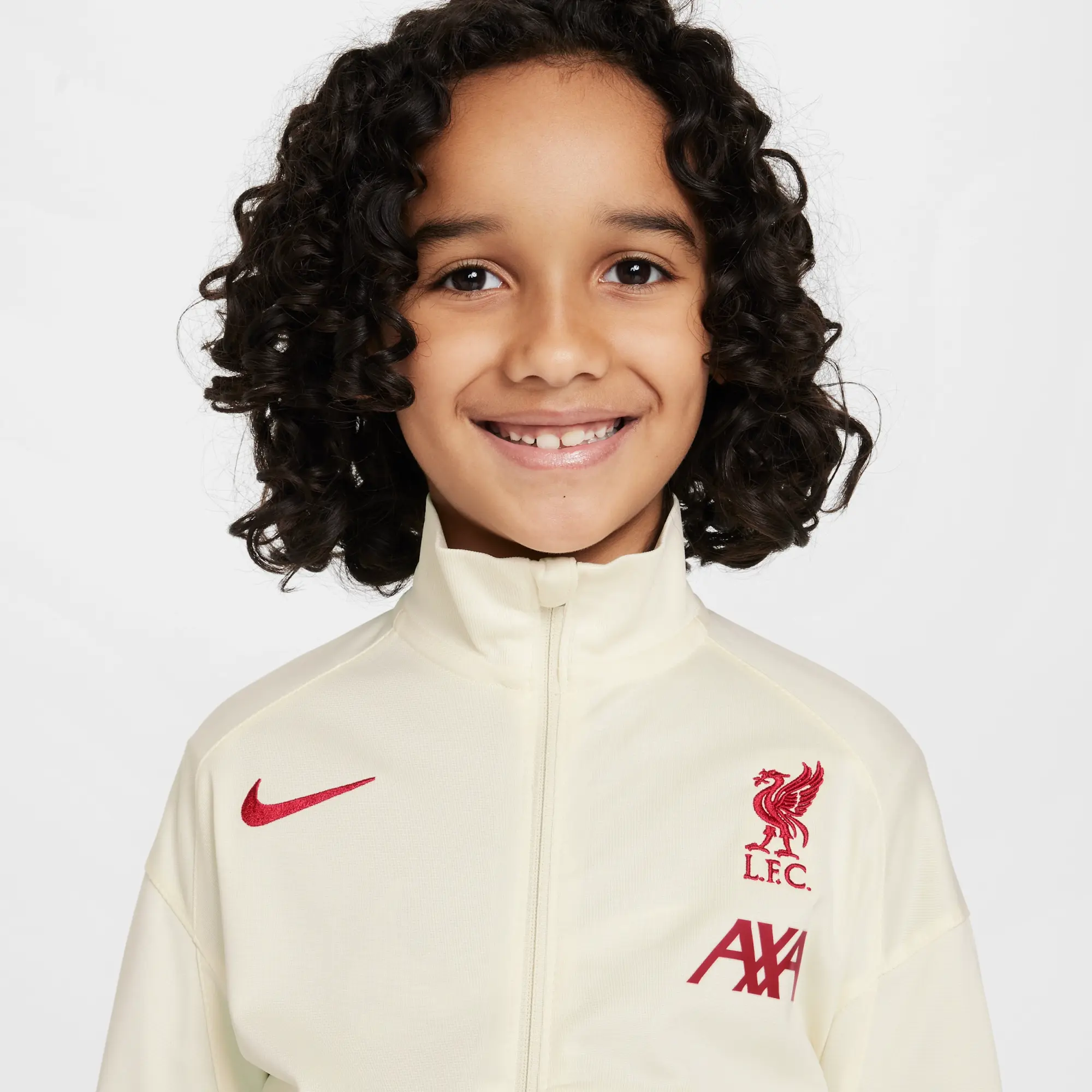 Liverpool F.C. Strike Special Edition Younger Kids' Nike Dri-FIT Football Knit Tracksuit - White - Polyester