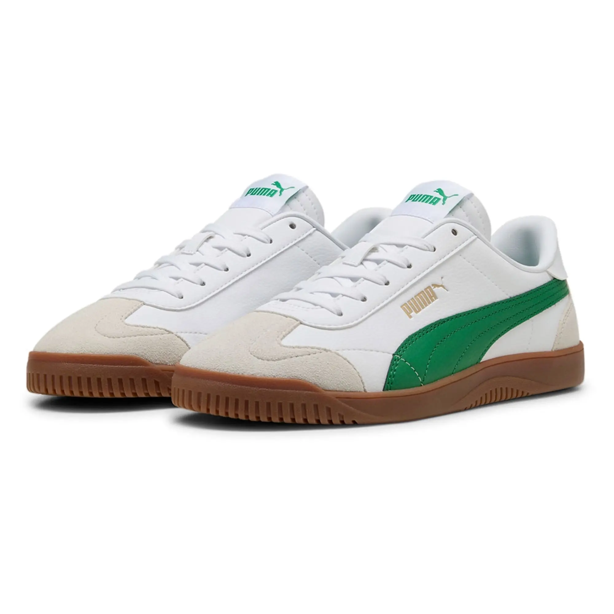 PUMA Club 5v5 Lace Up Trainers, White/Green