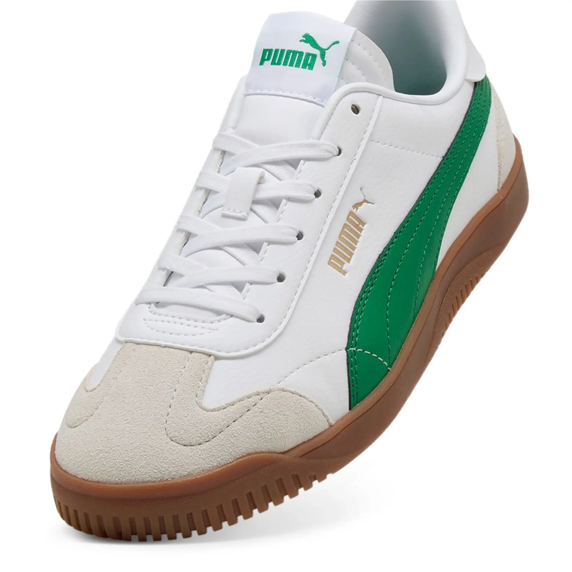 PUMA Club 5v5 Lace Up Trainers, White/Green