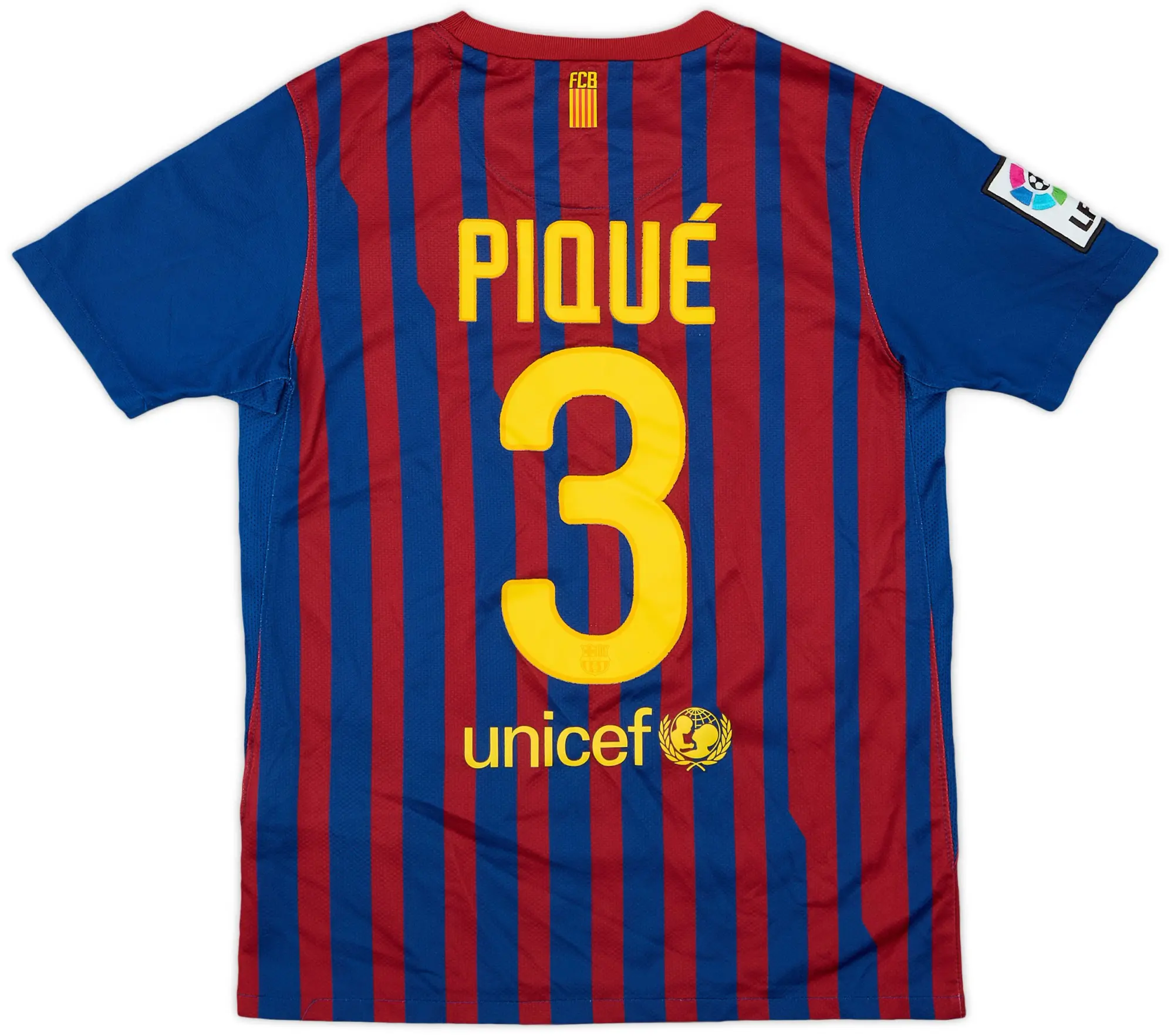 Nike 2011-12 Barcelona Home Shirt Pique #3 - 8/10 - (M.Boys)