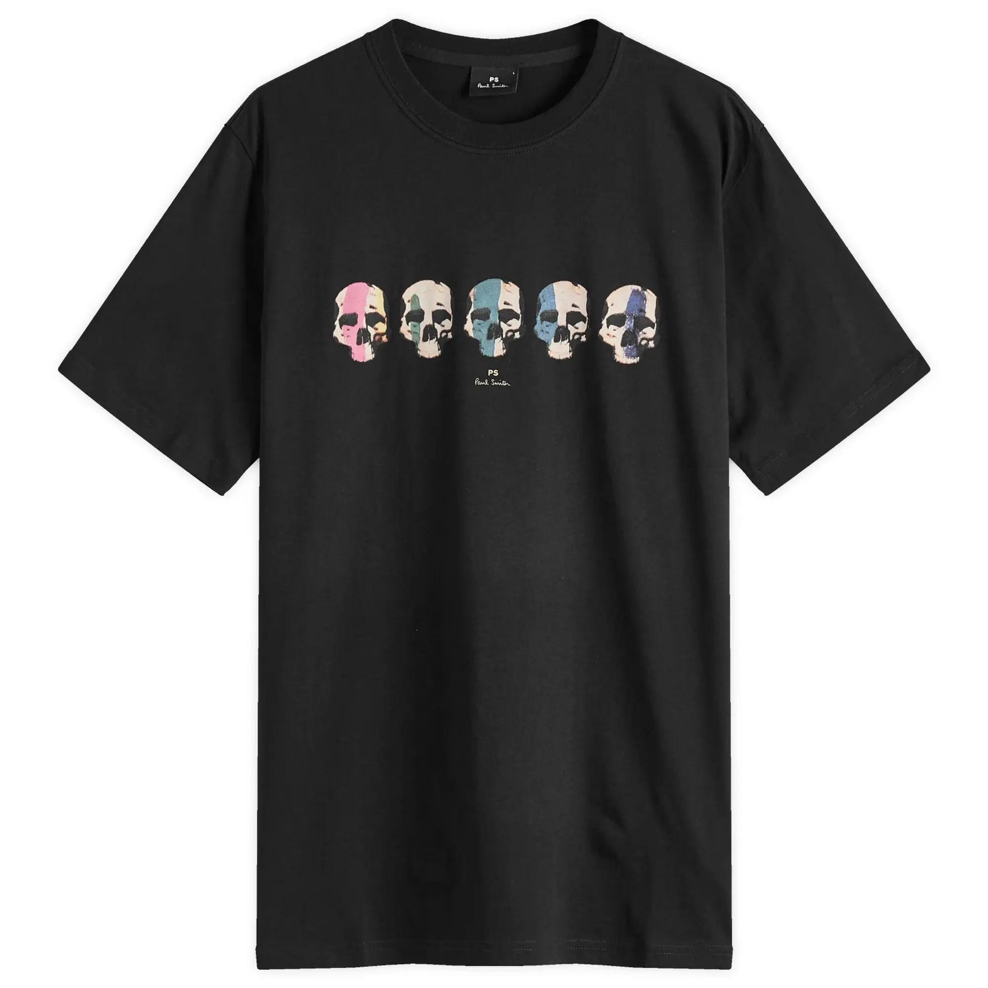 Ps Paul Smith Skull Print Logo T-Shirt In Black