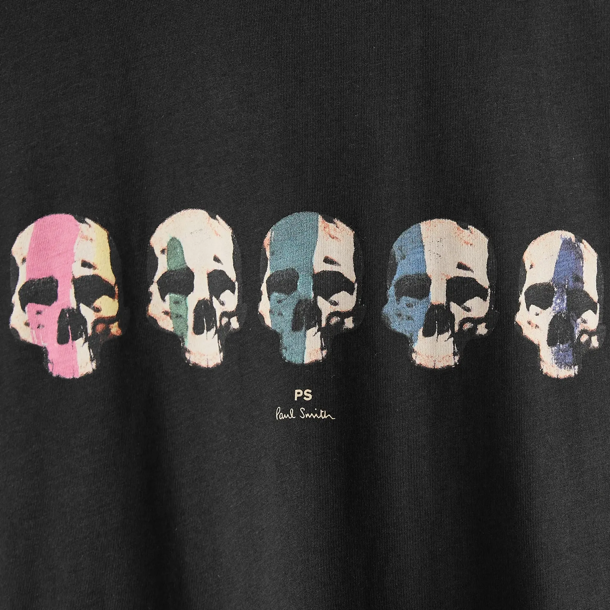 Ps Paul Smith Skull Print Logo T-Shirt In Black