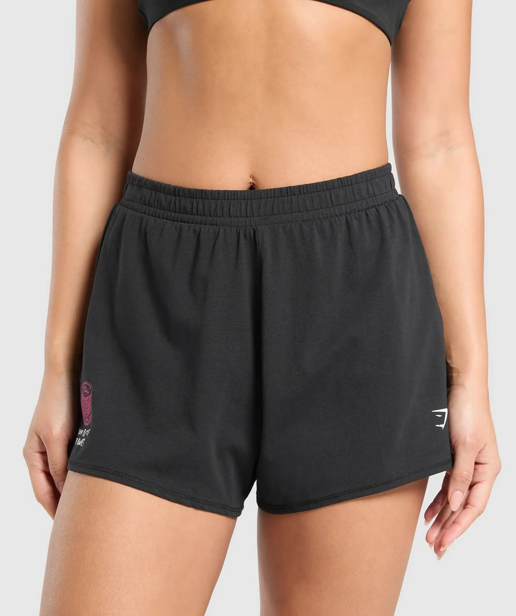 Gymshark Your Plate or Mine Cotton Shorts - Black