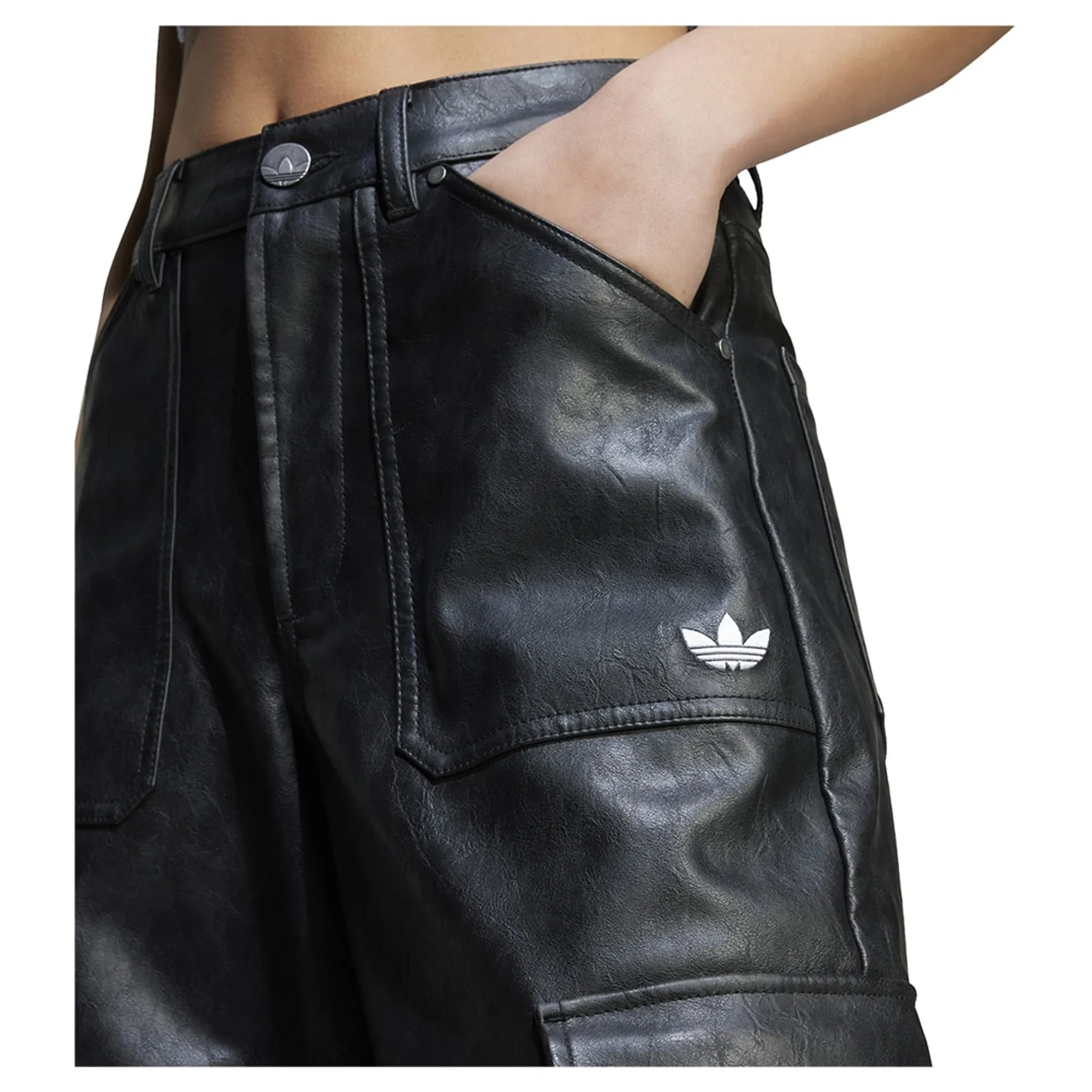 Adidas Originals Faux Leather Pants | JX9226 | FOOTY.COM
