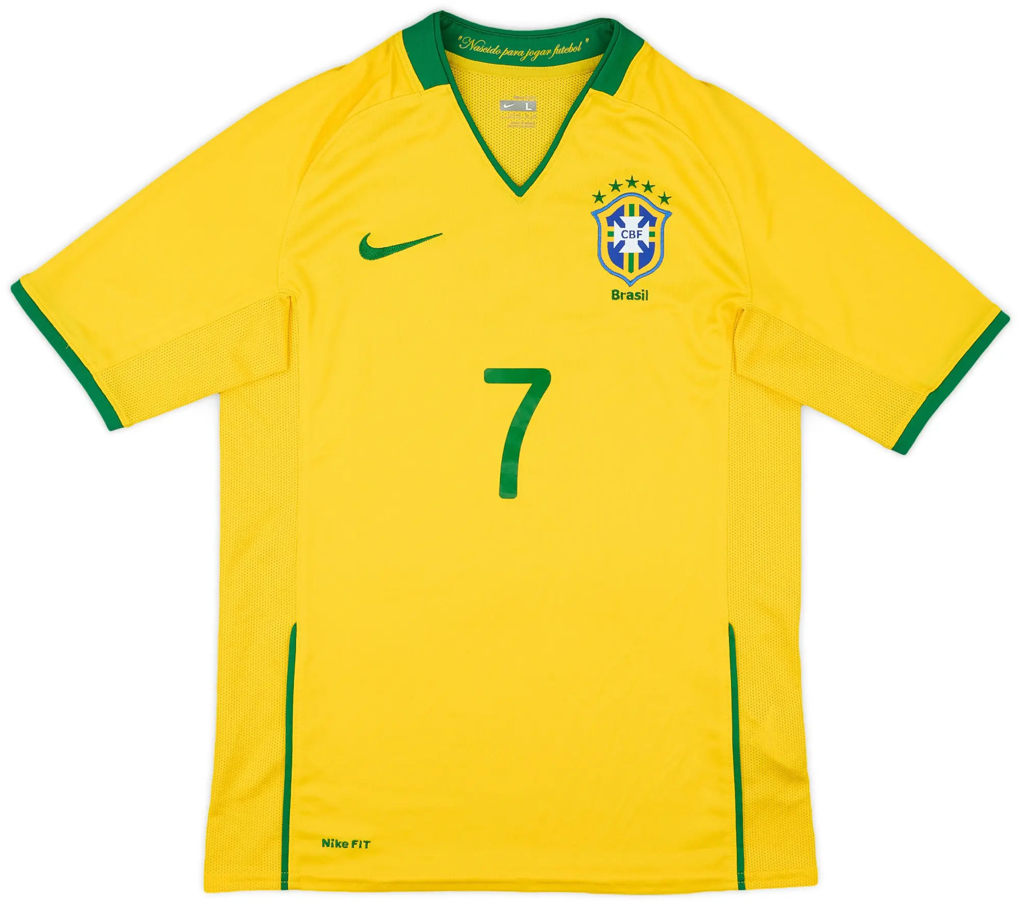 Nike 2006-08 Brazil Home Shirt #7 - 6/10 - (L.Boys)