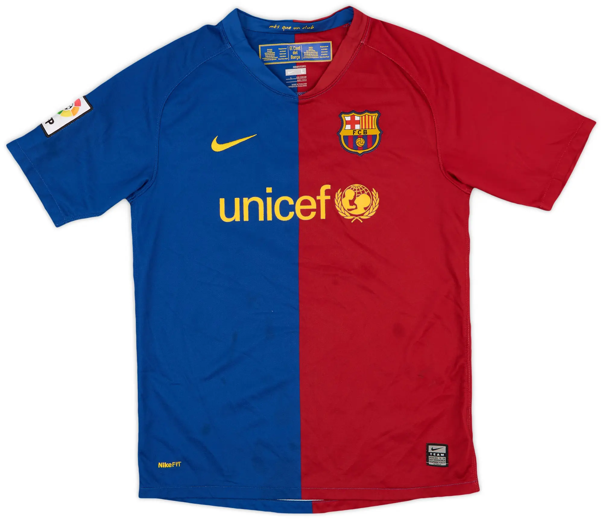 Nike 2008-09 Barcelona Home Shirt - 8/10 - (L.Boys)