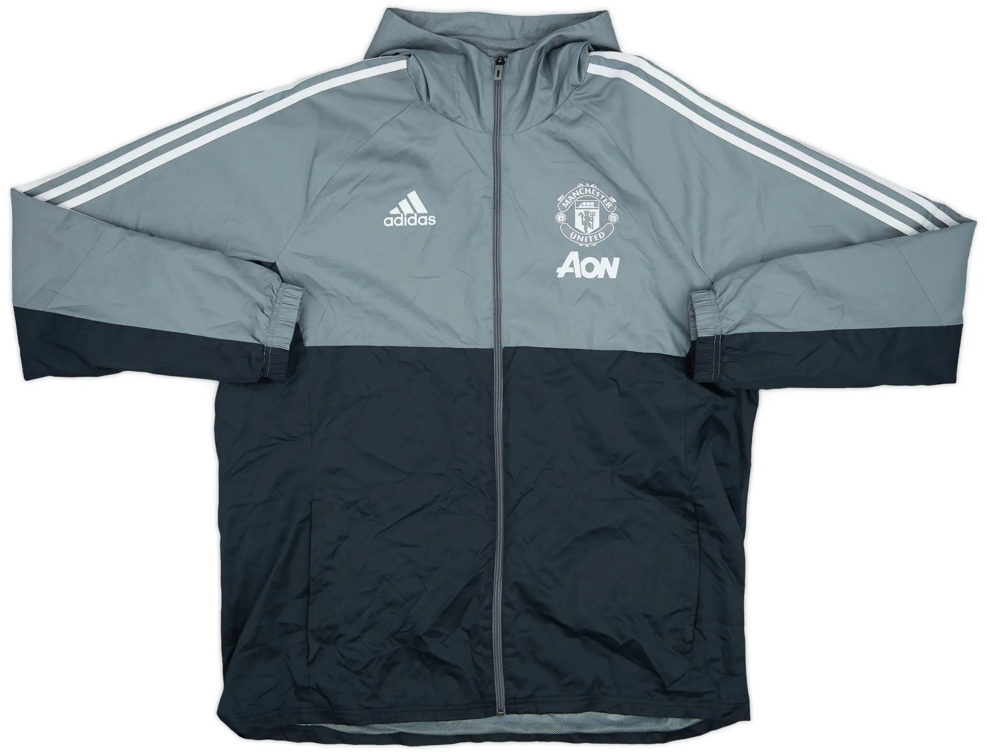 2017-18 Manchester United adidas Hooded Track Jacket - 8/10 - (XL)