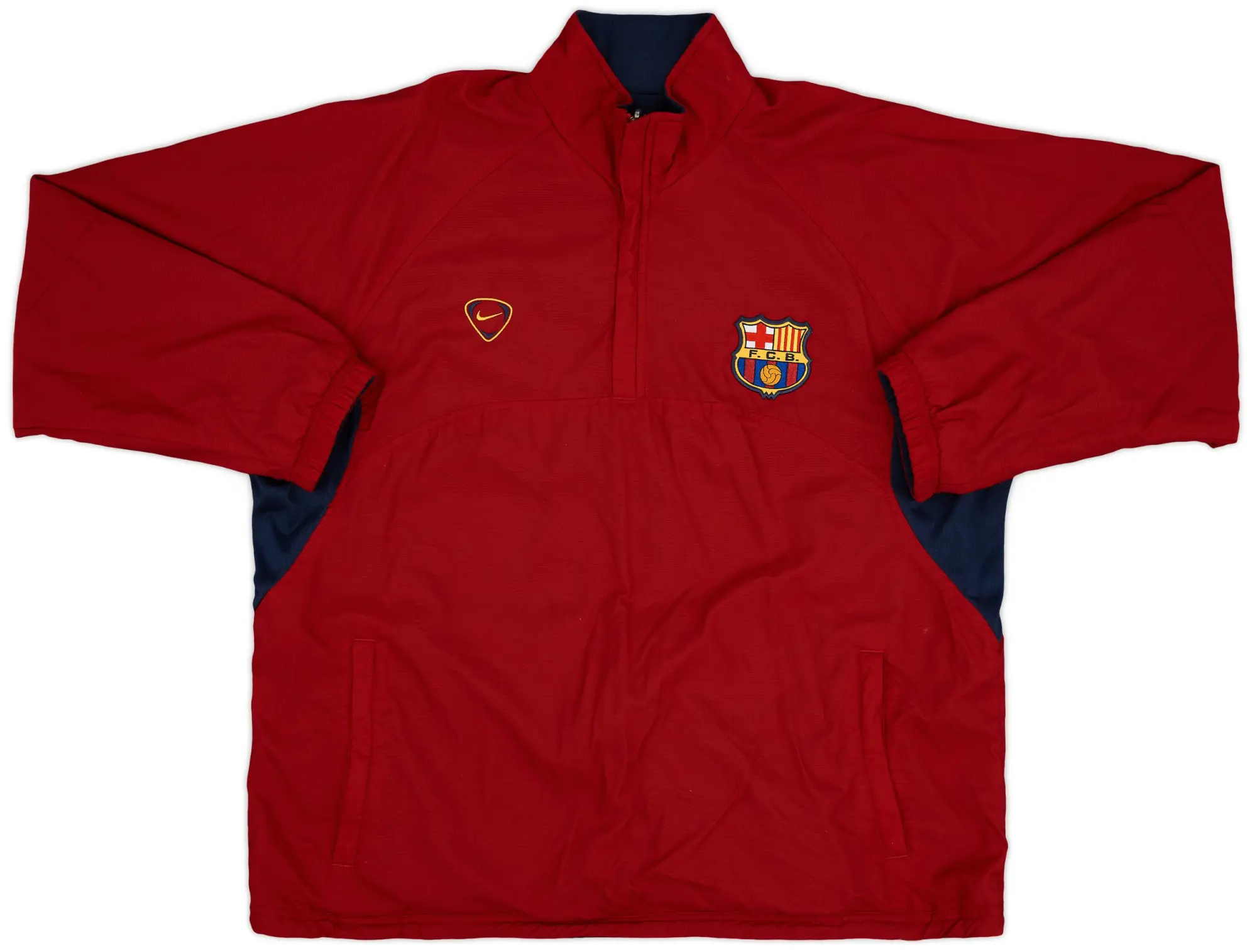 2000-02 Barcelona Nike Reversible 1/4 Zip Drill Top - 8/10 - (XL)