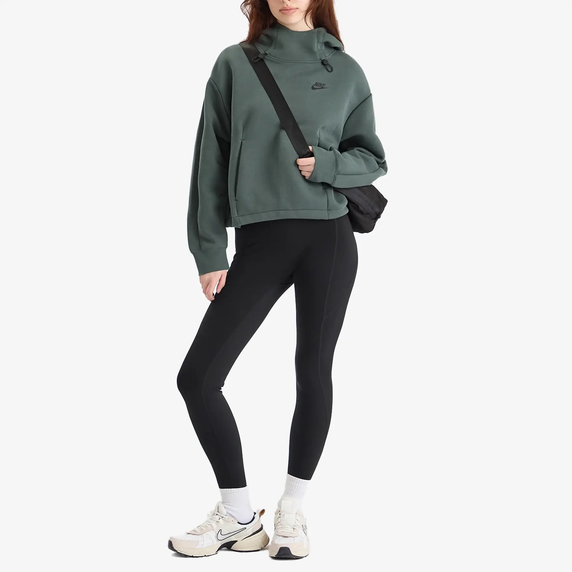 Nike Women's Tech Fleece Oversized Hoodie Green/Black