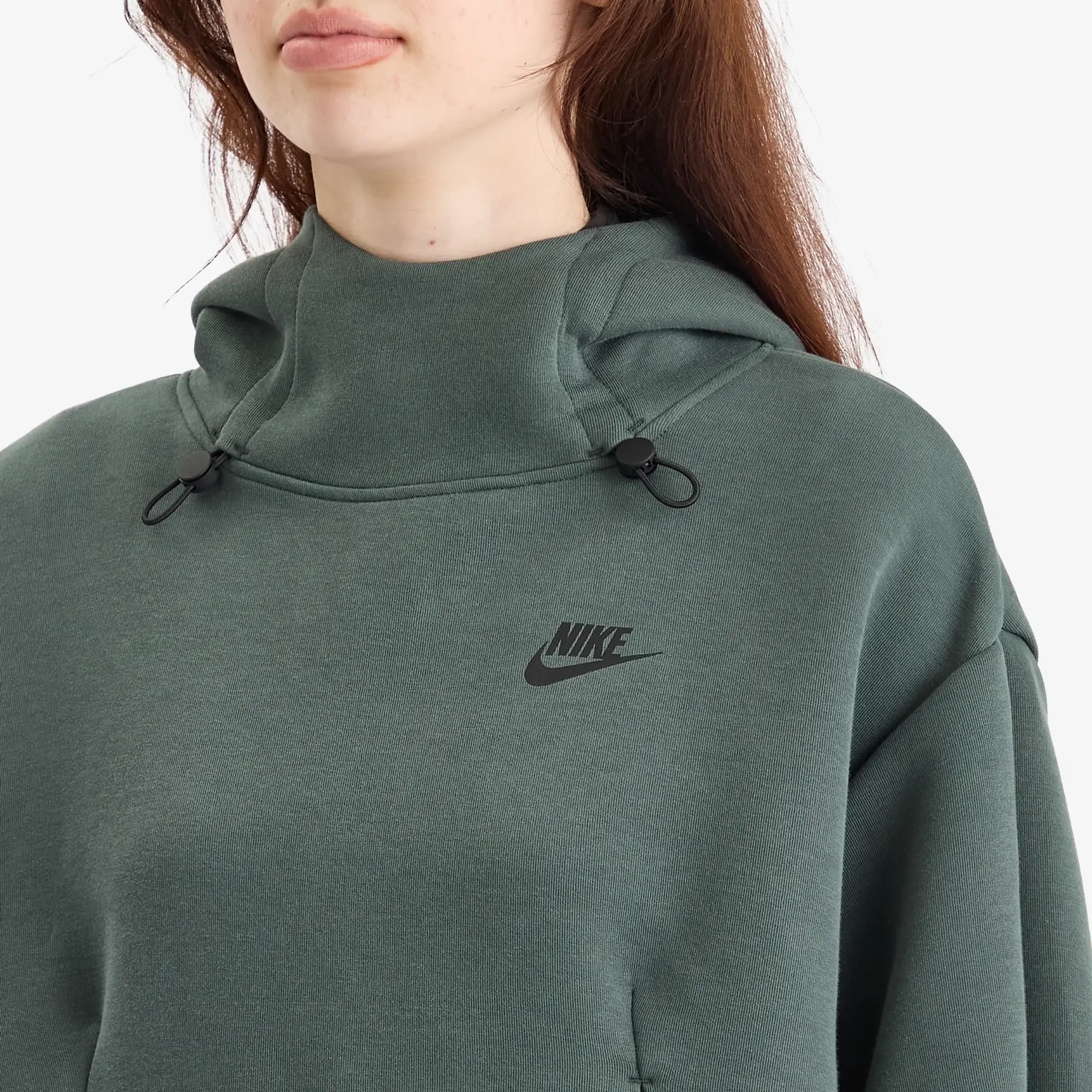 Nike Women's Tech Fleece Oversized Hoodie Green/Black