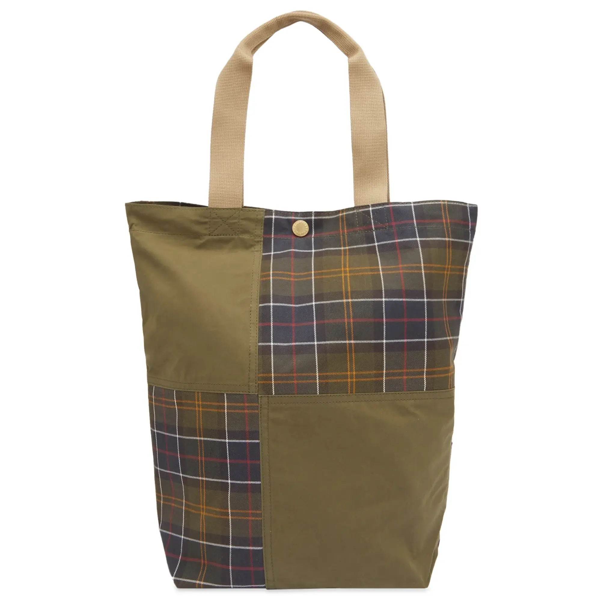 Barbour Transport Patchwork Tote Bag, Dusky Green