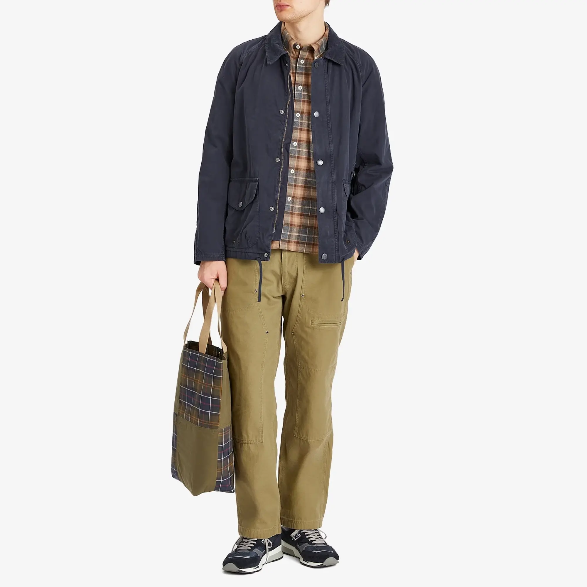 Barbour Transport Patchwork Tote Bag, Dusky Green