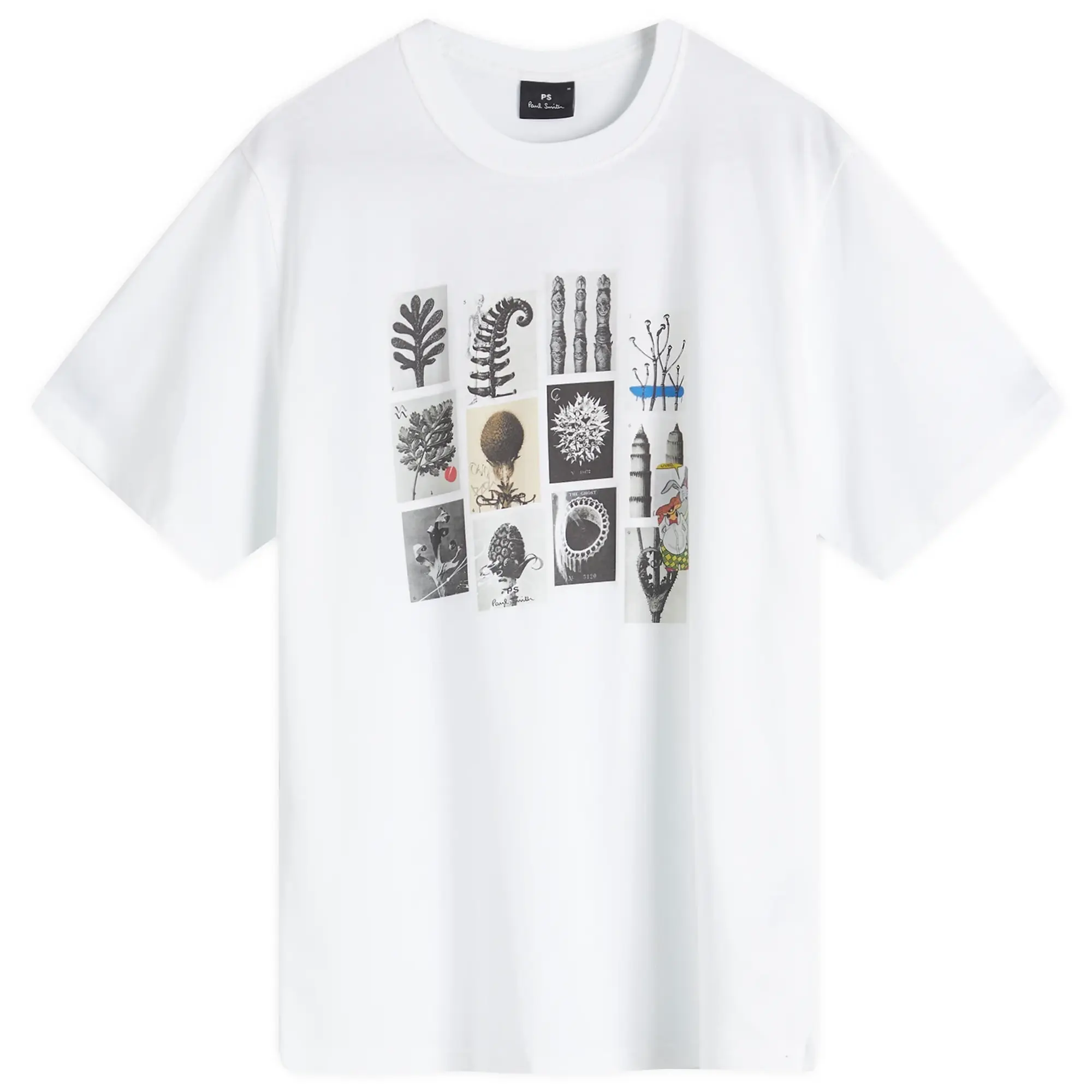 Ps Paul Smith Card Print Logo T-Shirt With Back Print In White