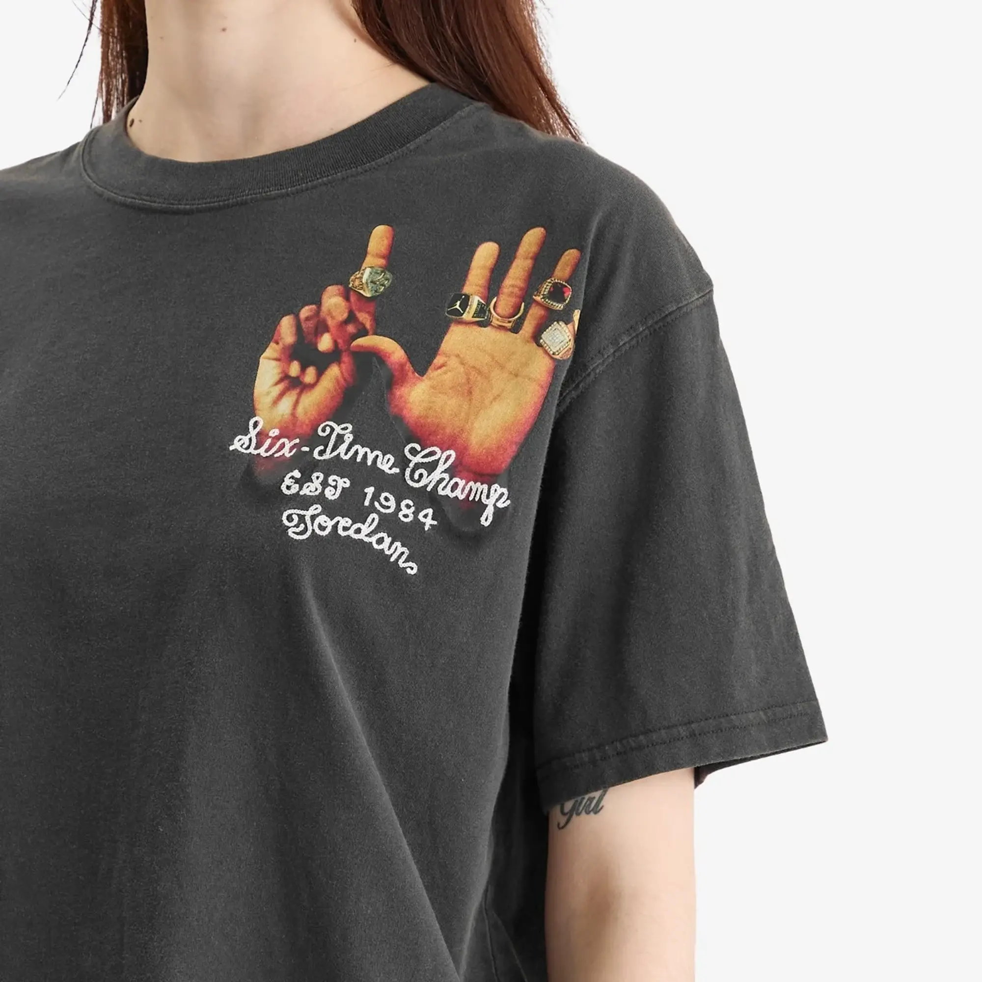 Nike Jordan Air Jordan Women's W Graphic 6 Ring T-Shirt Off Noir