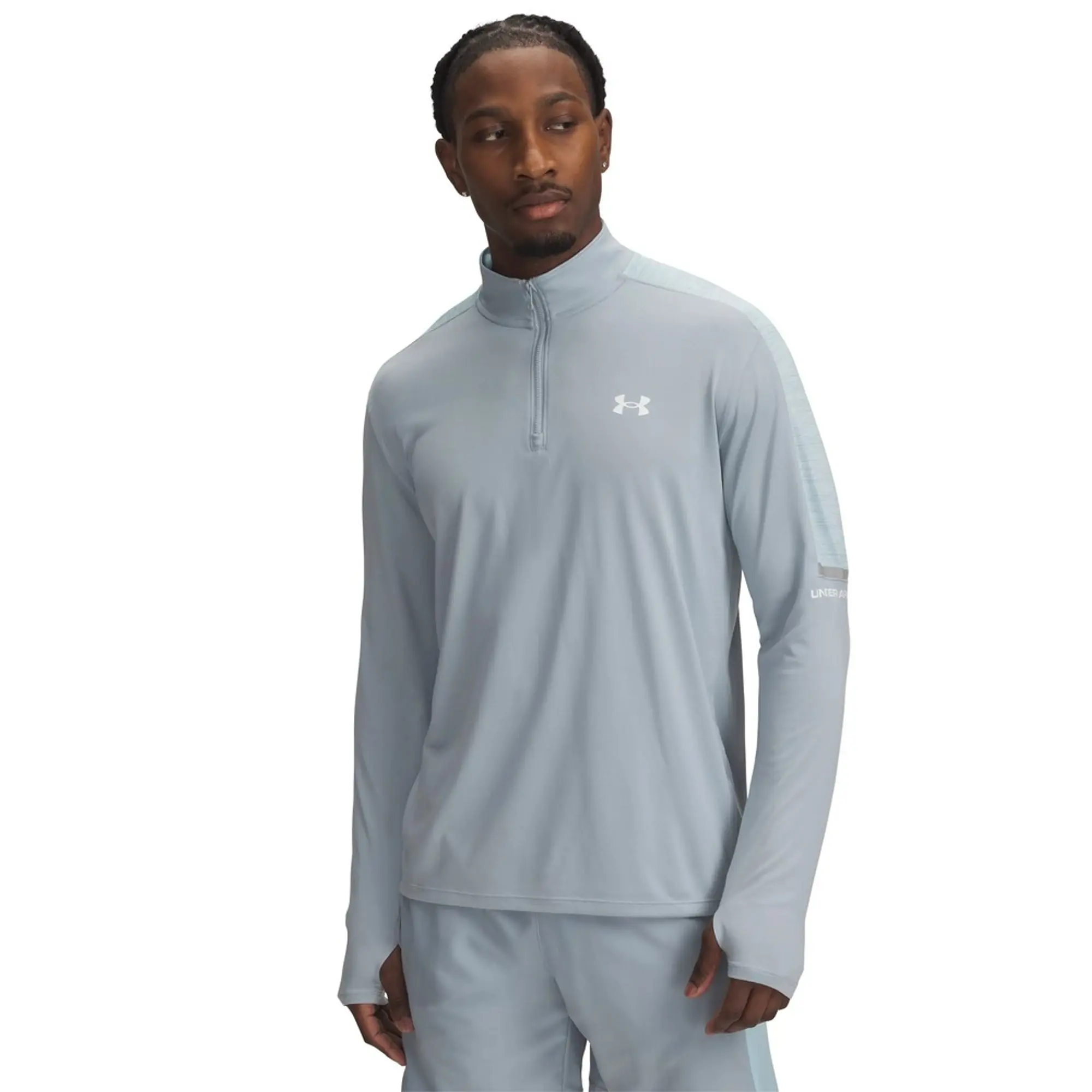 Men's Under Armour Tech Utility Half Zip Top in Grey/Blue