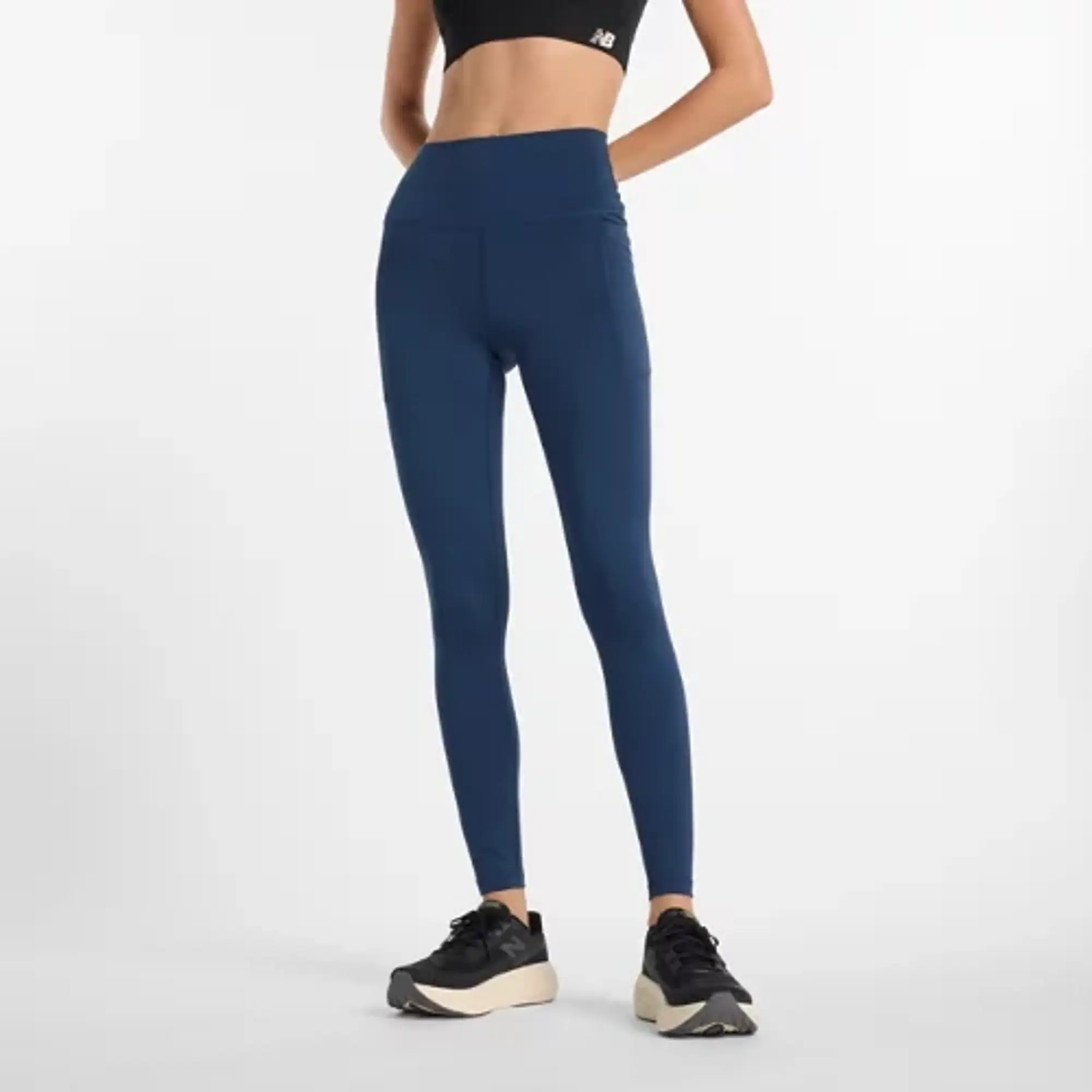 New Balance Women's NB Harmony Pocket High Rise Legging 27 in Blue Poly Knit