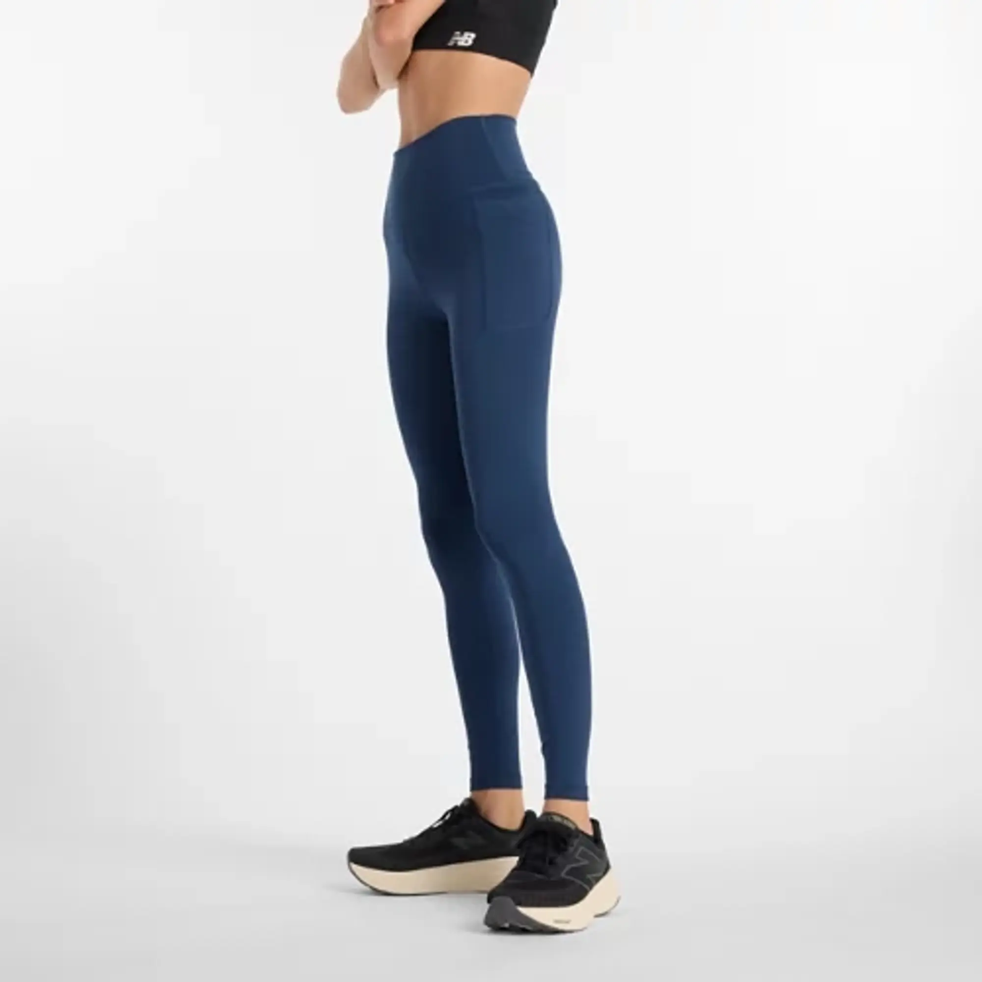 New Balance Women's NB Harmony Pocket High Rise Legging 27 in Blue Poly Knit