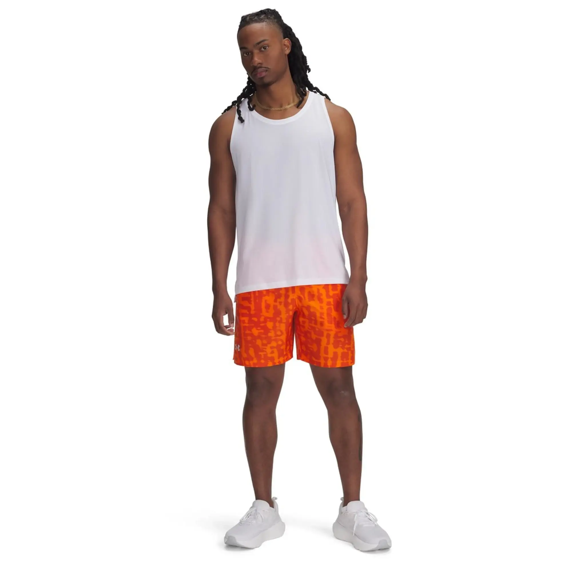 Under Armour Launch All Over Print Shorts - Orange - Mens
