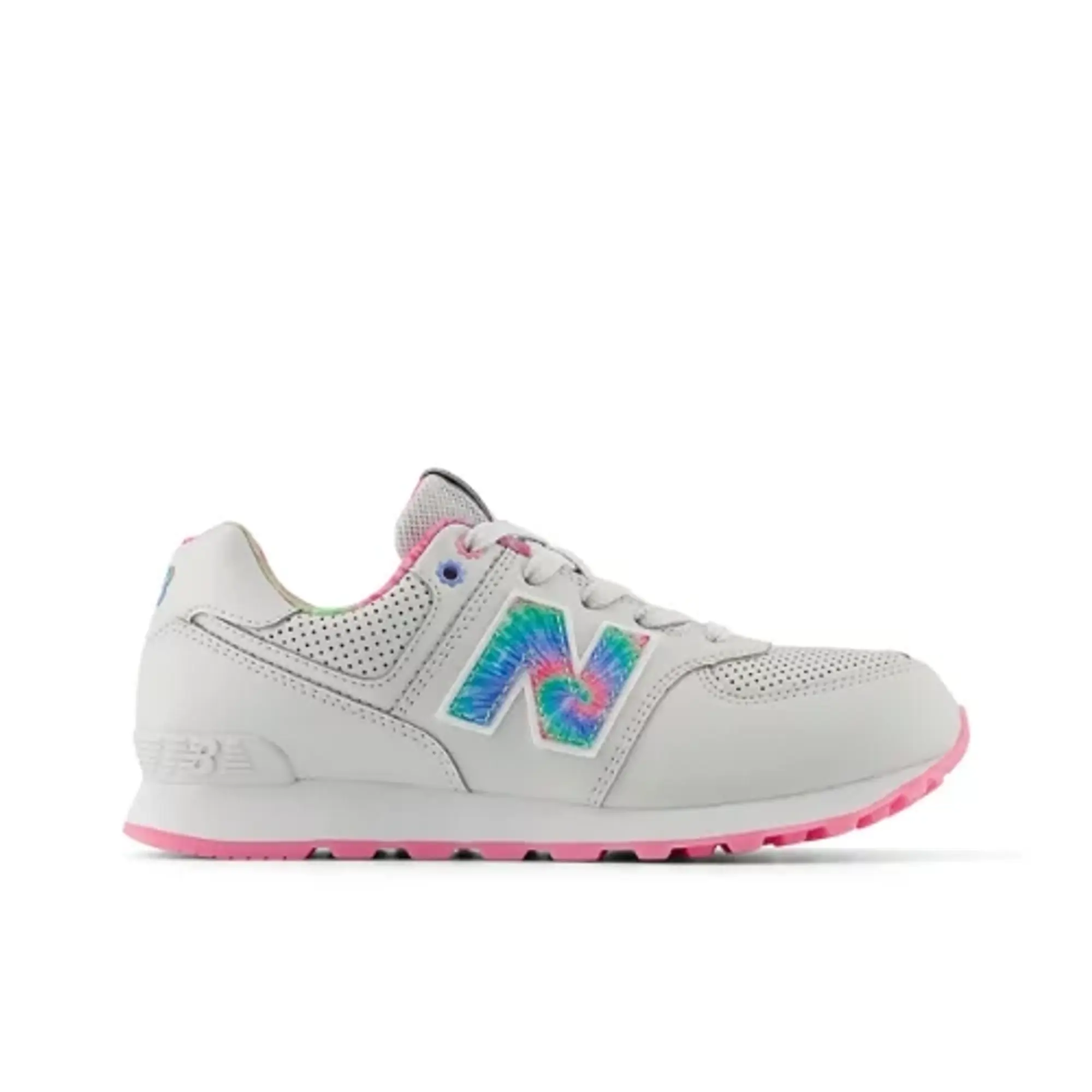 New Balance Kids' 574 in Grey/Pink Synthetic