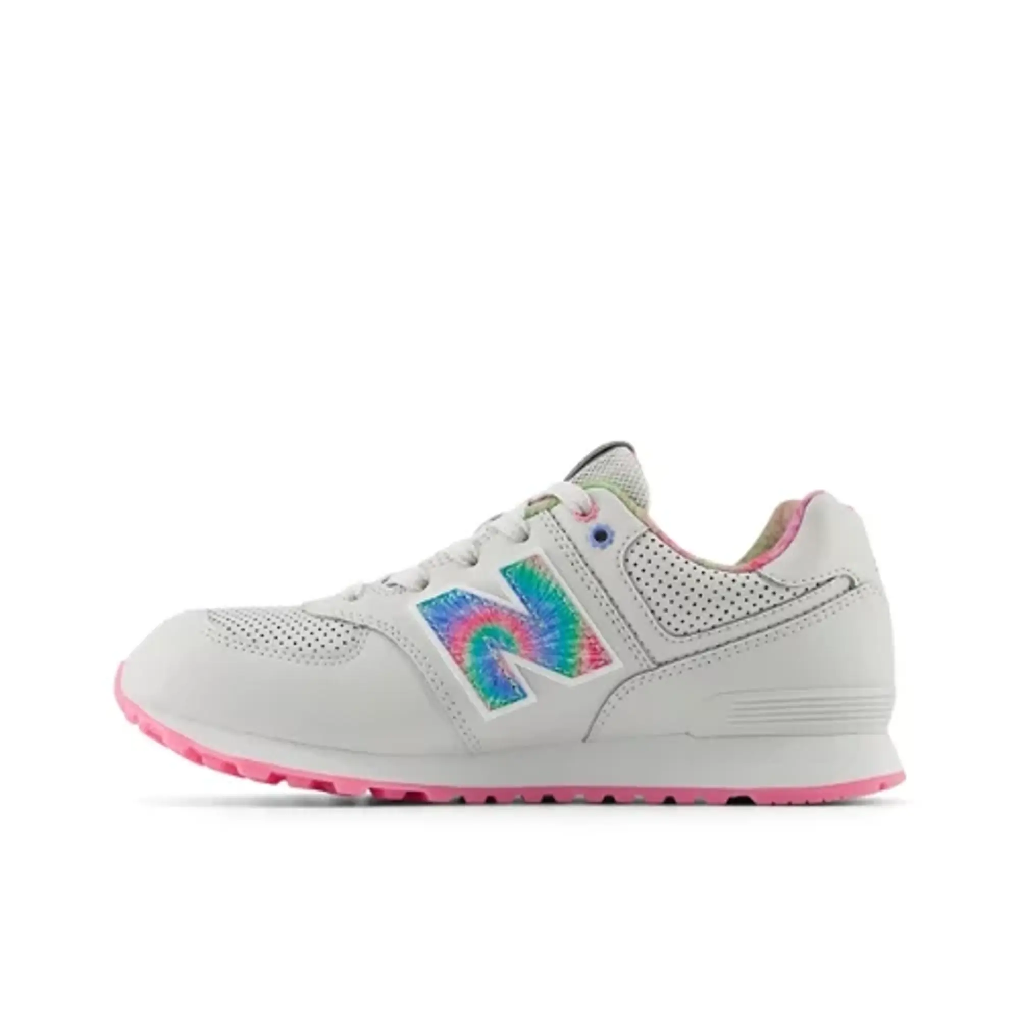 New Balance Kids' 574 in Grey/Pink Synthetic